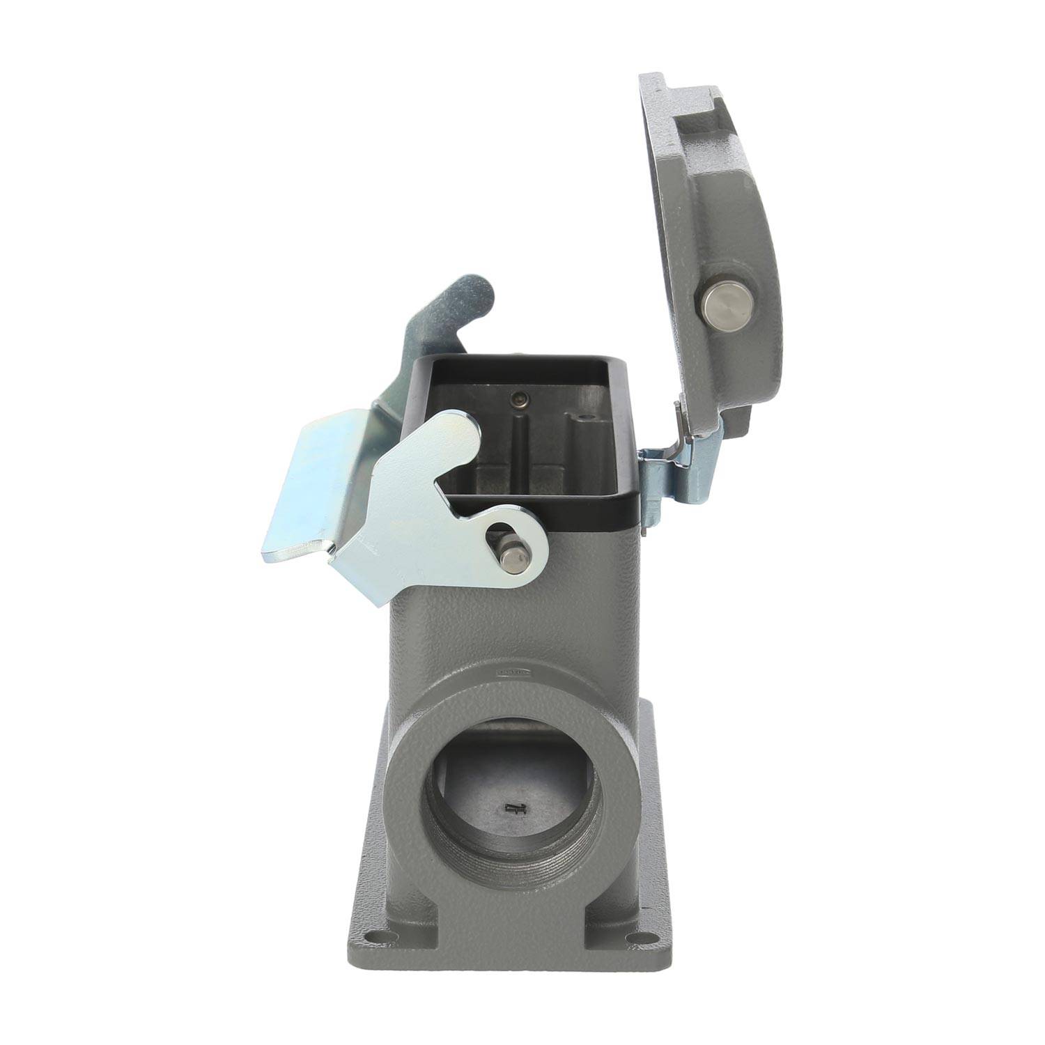 04300242267 HARTING Han 24B Sockelgehäuse hoch, 2xM40 seitlicher Kabelabgang, mit 1 Längsbügel mit Schutzkappe Metall -