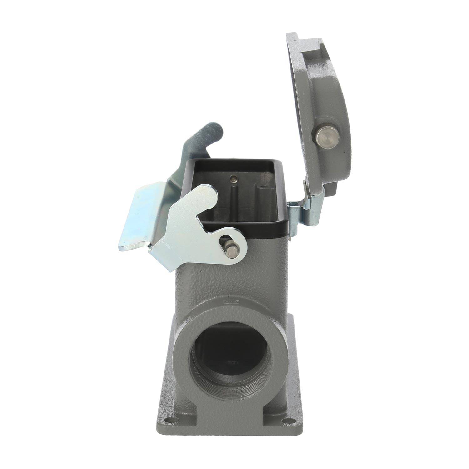 04300242272 HARTING Han 24B Sockelgehäuse hoch, 1xM40 seitlicher Kabelabgang, mit 1 Längsbügel mit Schutzkappe Metall -