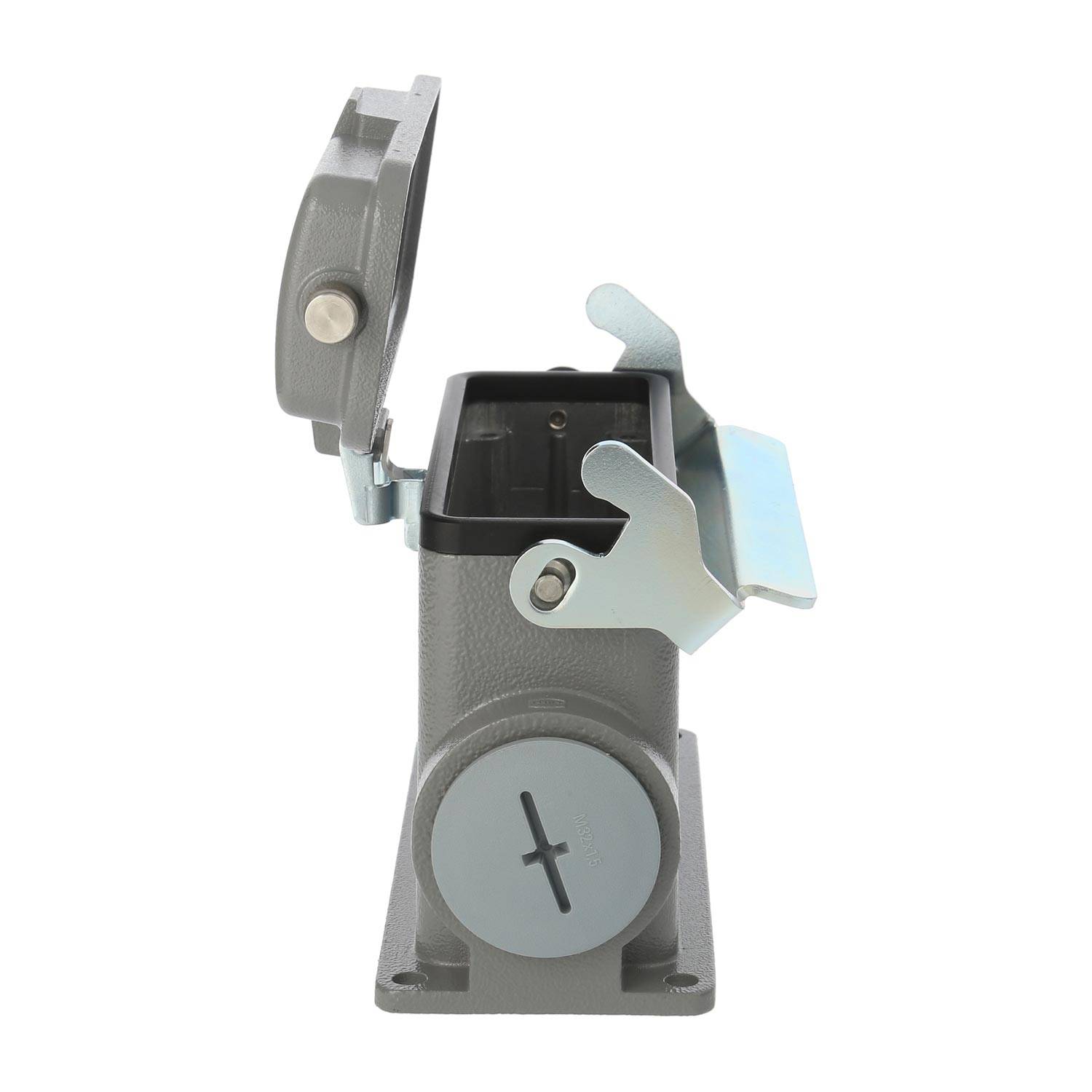 04300242272 HARTING Han 24B Sockelgehäuse hoch, 1xM40 seitlicher Kabelabgang, mit 1 Längsbügel mit Schutzkappe Metall -