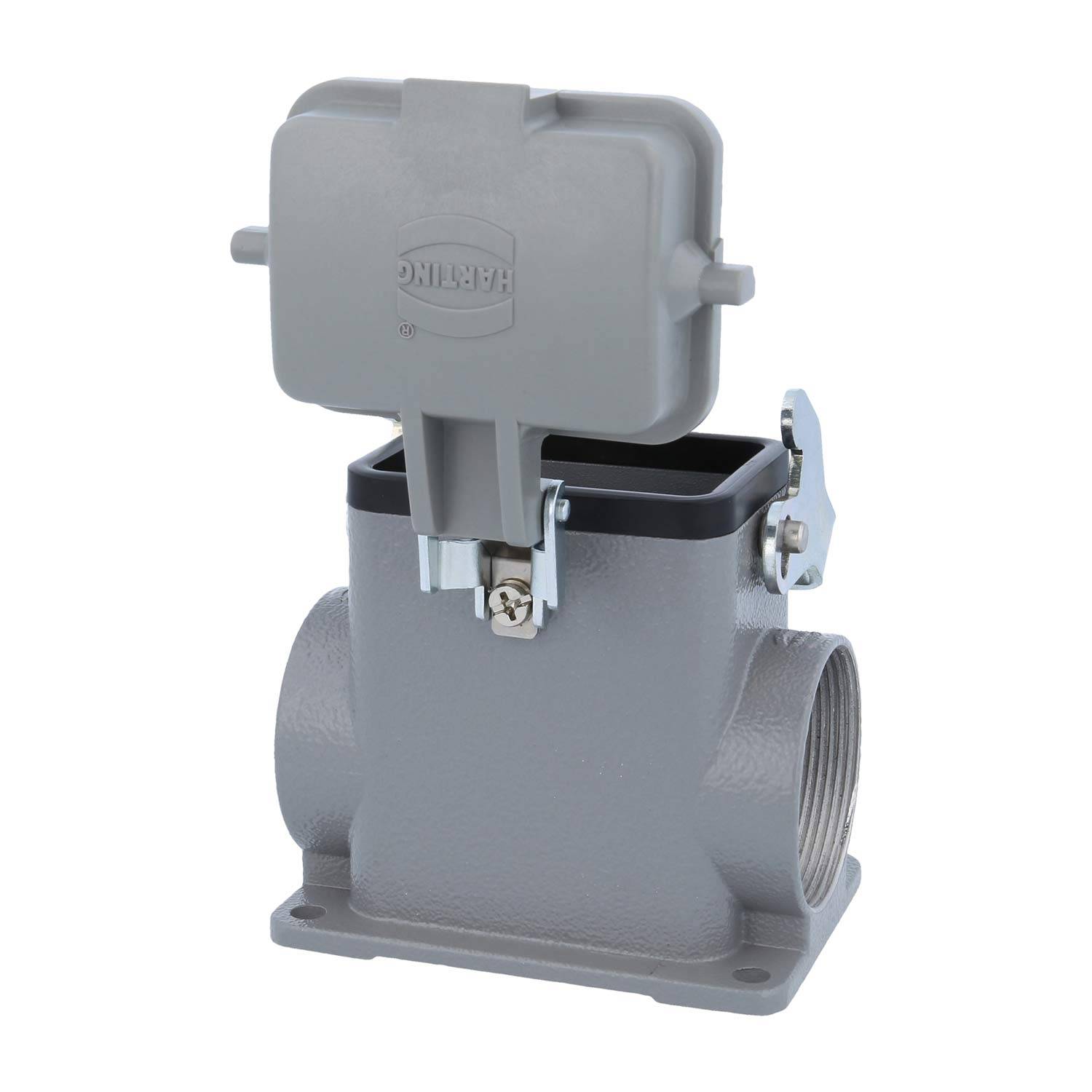 04300060268 HARTING Han 6B Sockelgehäuse hoch, 2xM40 seitlicher Kabelabgang, mit 1 Längsbügel mit Schutzkappe