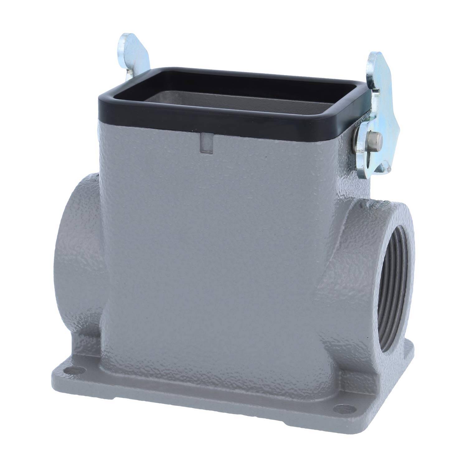 04300060264 HARTING Han 6B Sockelgehäuse hoch, 2xM32 seitlicher Kabelabgang, mit 1 Längsbügel Verschraubung M32