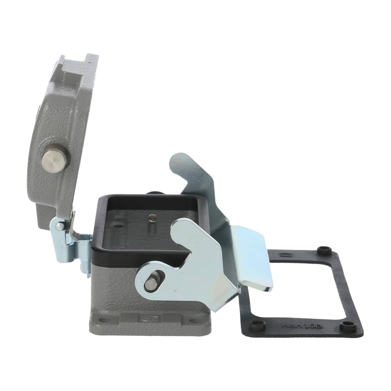 04300100318 HARTING Han 10B Anbaugehäuse mit 1 Längsbügel mit Schutzkappe Metall - 1Stück