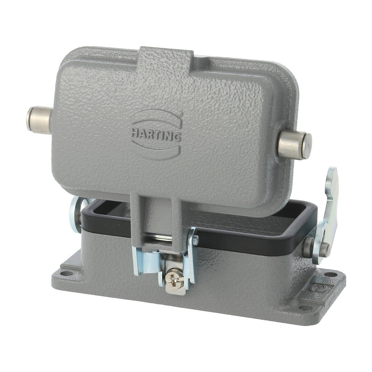 04300100318 HARTING Han 10B Anbaugehäuse mit 1 Längsbügel mit Schutzkappe Metall - 1Stück