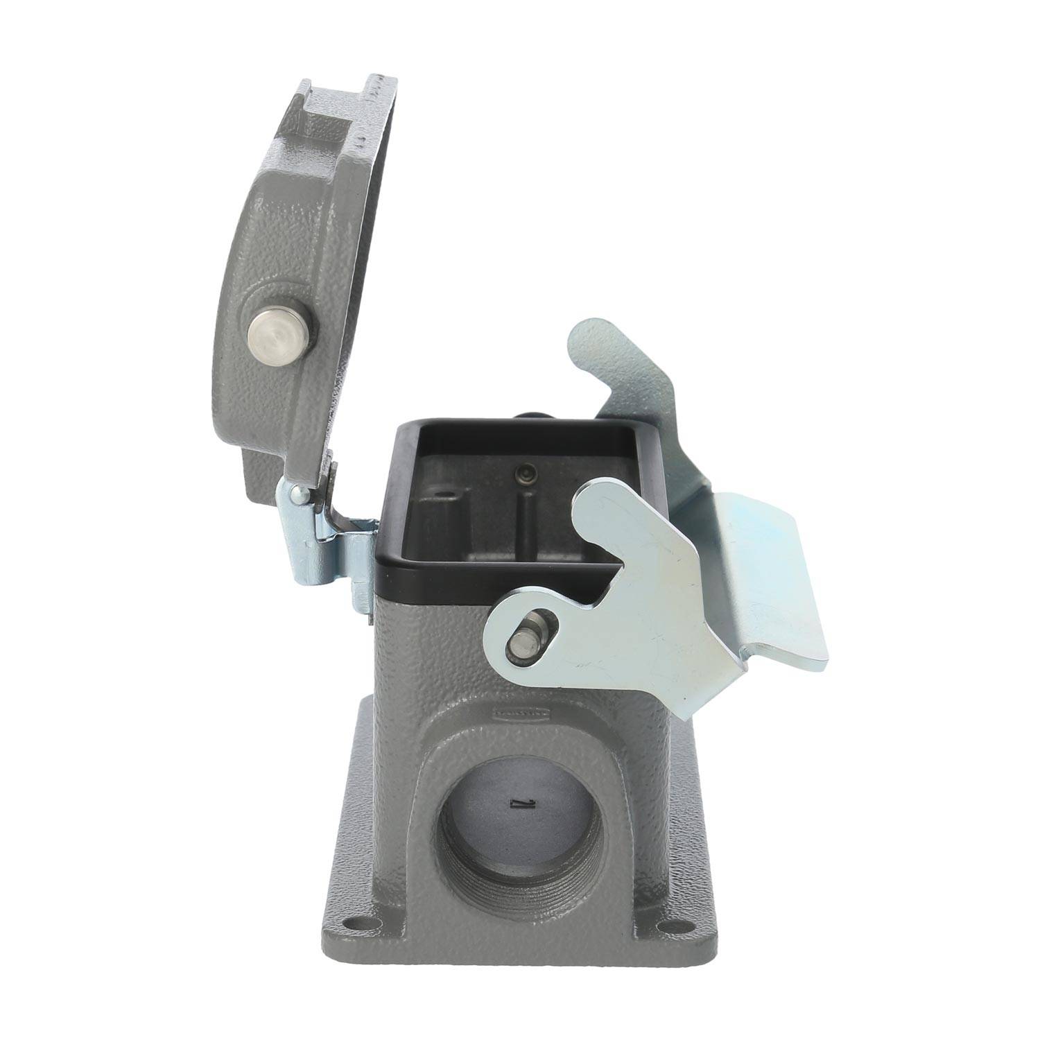 04300162295 HARTING Han 16B Sockelgehäuse niedrig, 2xPG21 seitlicher Kabelabgang, mit 1 Längsbügel mit Schutzkappe