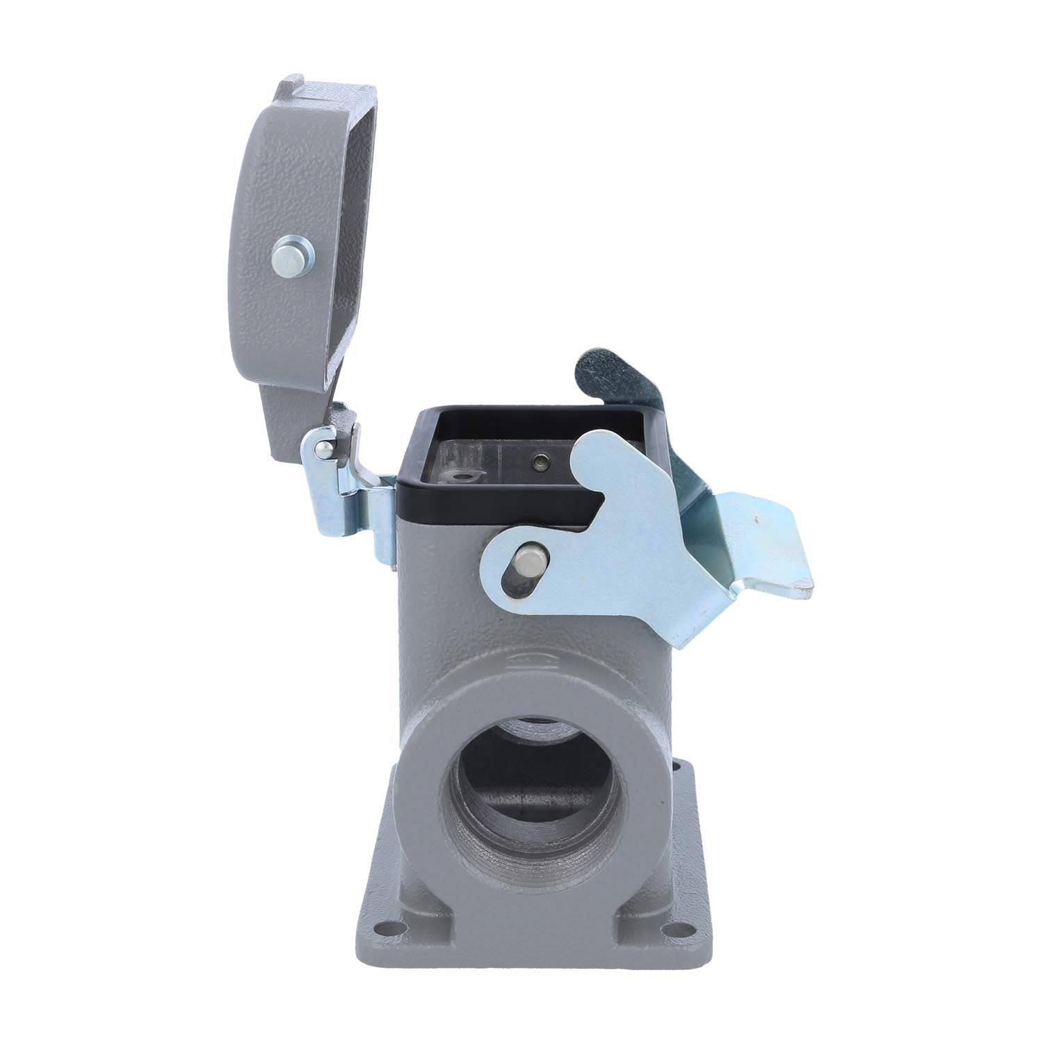 04300062297 HARTING Han 6B Sockelgehäuse hoch, 2xPG21 seitlicher Kabelabgang, mit 1 Längsbügel mit Schutzkappe Metall -