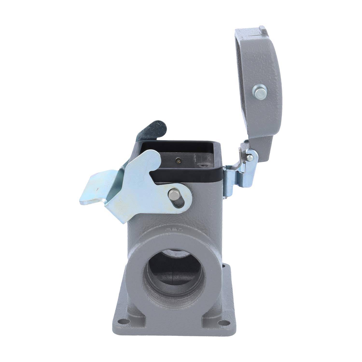 04300062297 HARTING Han 6B Sockelgehäuse hoch, 2xPG21 seitlicher Kabelabgang, mit 1 Längsbügel mit Schutzkappe Metall -