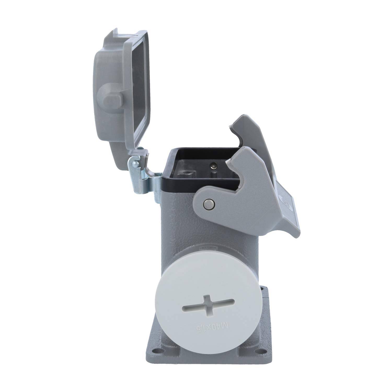 05300100284 HARTING Han 10B Sockelgehäuse hoch, 1xM40 seitlicher Kabelabgang, mit 1 Längsbügel mit Schutzkappe