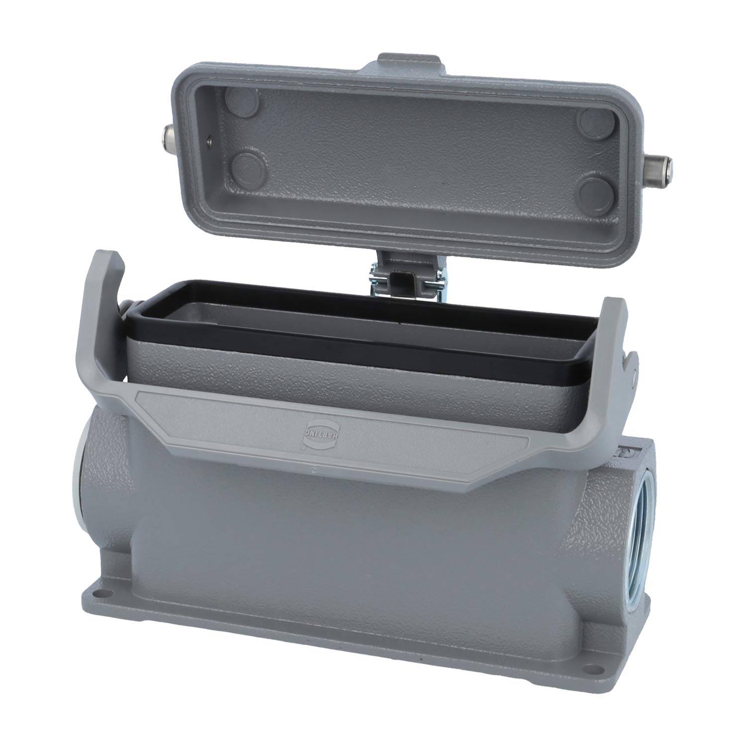 05300242271 HARTING Han 24B Sockelgehäuse hoch, 1xM32 seitlicher Kabelabgang, mit 1 Längsbügel mit Schutzkappe Metall -