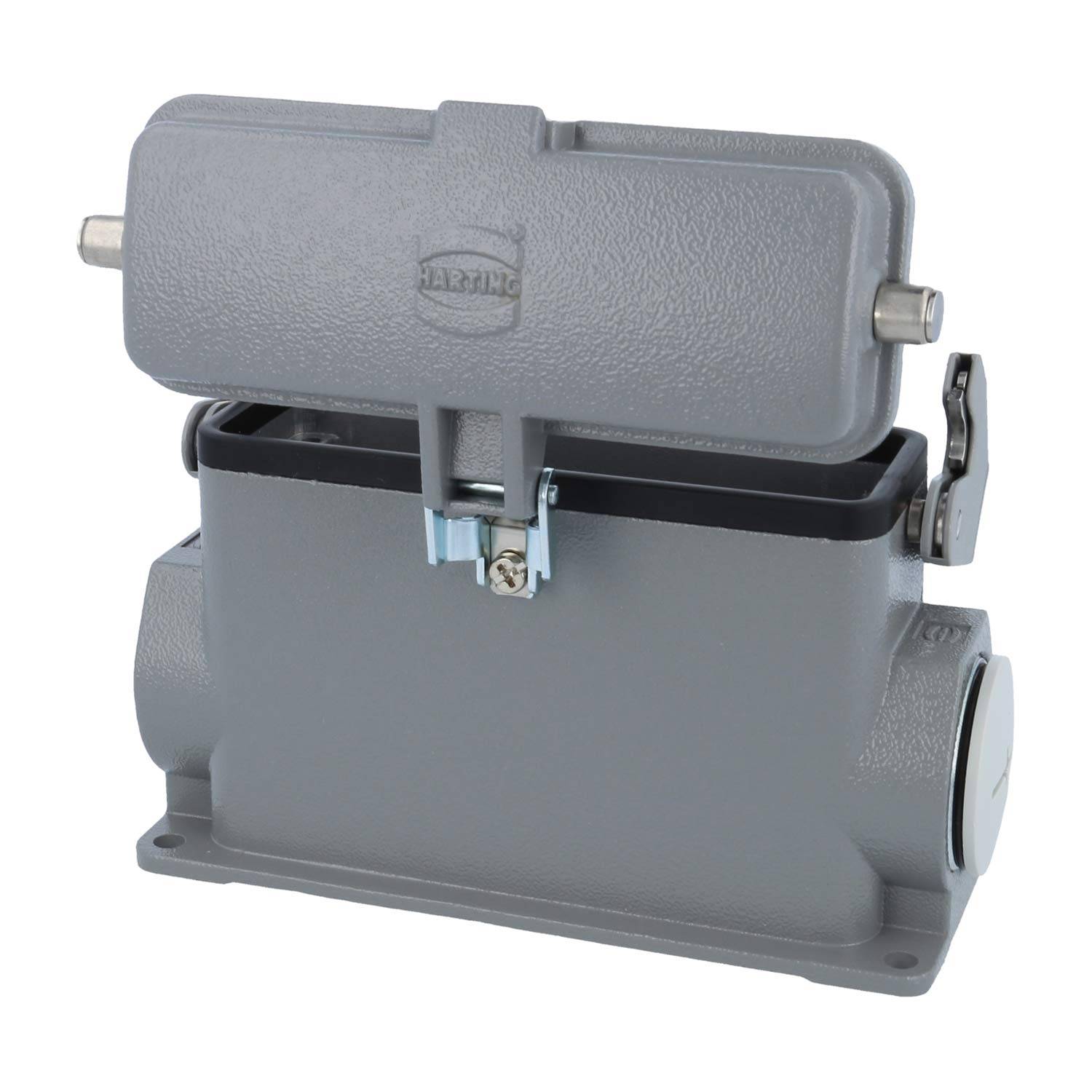 05300242271 HARTING Han 24B Sockelgehäuse hoch, 1xM32 seitlicher Kabelabgang, mit 1 Längsbügel mit Schutzkappe Metall -