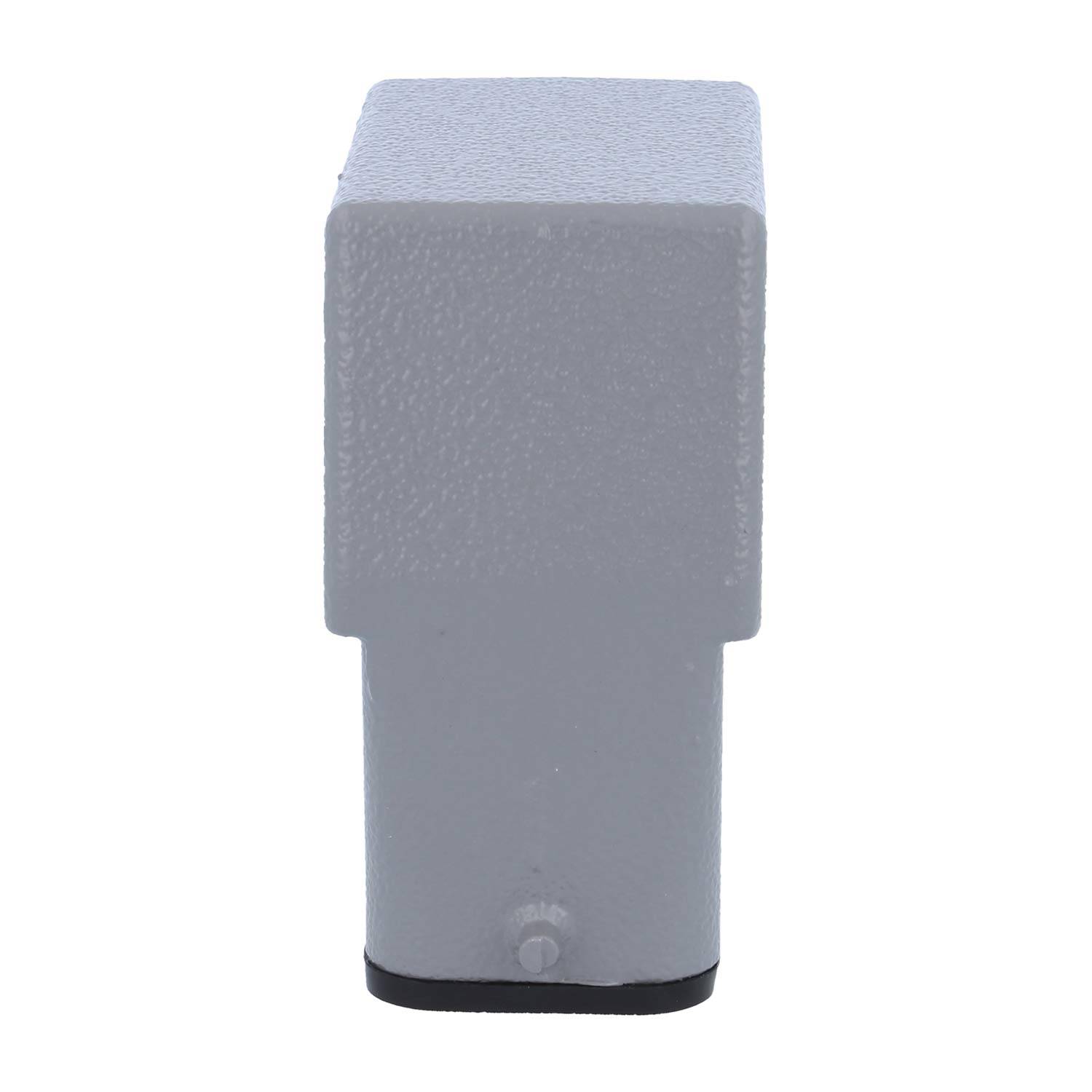 Eine graue, rechteckige Kappe mit einer strukturierten Oberfläche, wahrscheinlich als Schutzabdeckung für ein Werkzeug oder Gerät verwendet.