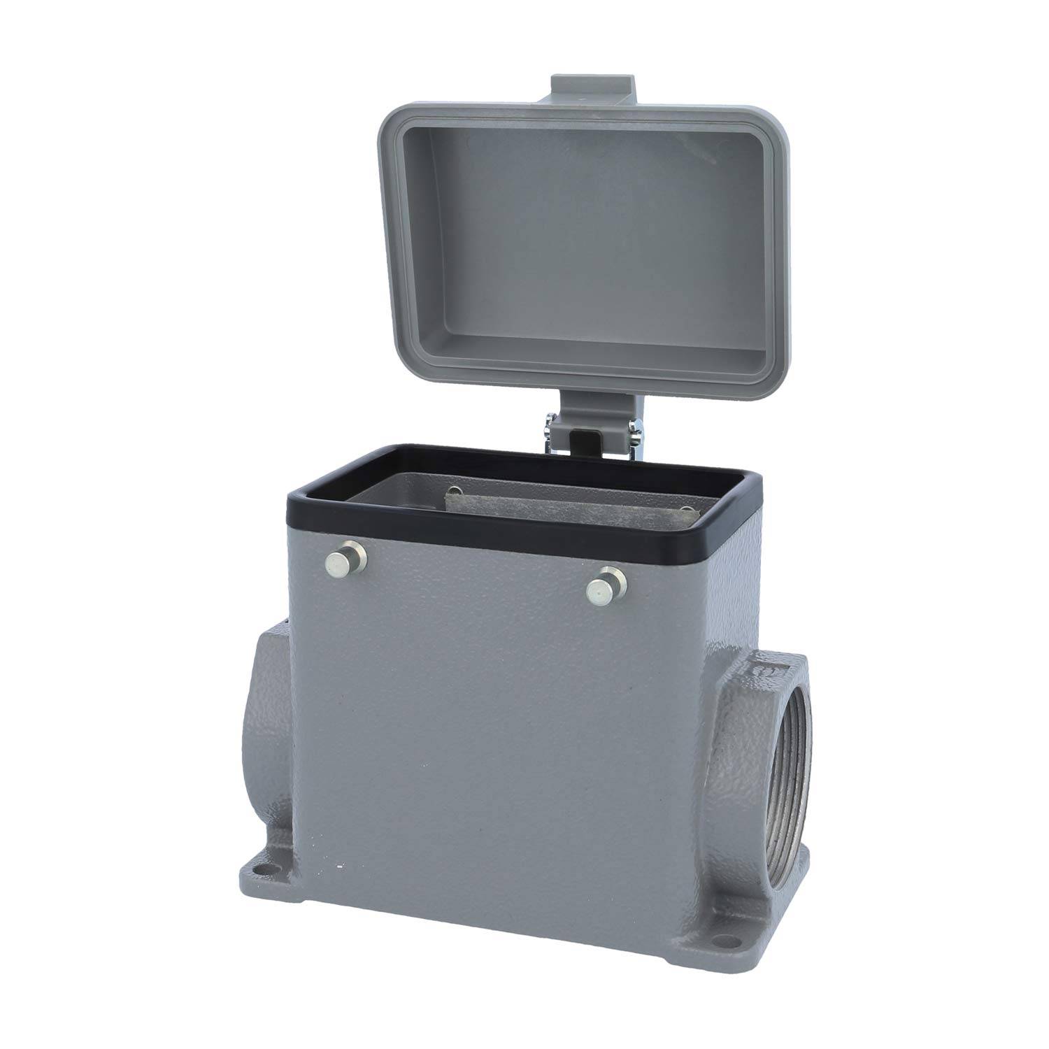 05200320270 HARTING Han 32A Sockelgehäuse hoch, 2xM40 seitlicher Kabelabgang, für 2 Bügel (am Oberteil) mit Schutzkappe