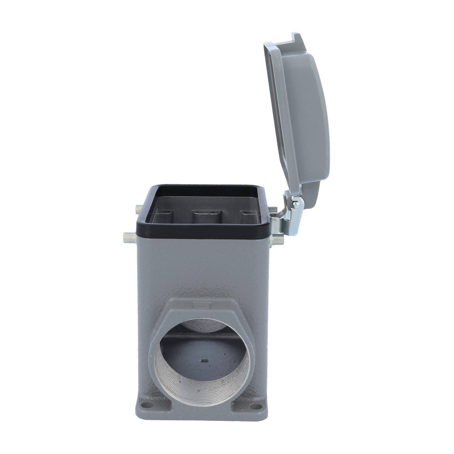 05200320270 HARTING Han 32A Sockelgehäuse hoch, 2xM40 seitlicher Kabelabgang, für 2 Bügel (am Oberteil) mit Schutzkappe