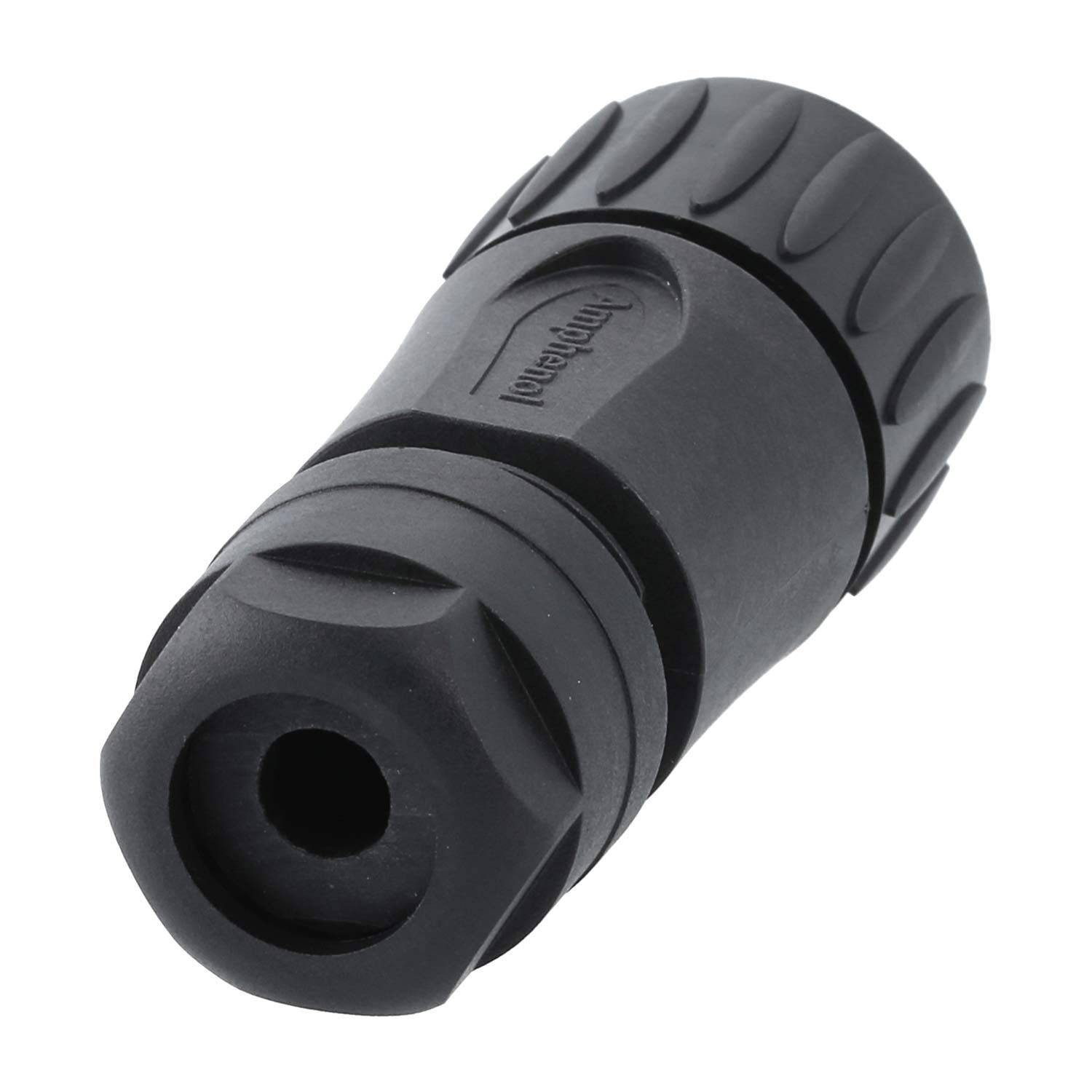 Eine schwarze Gummidüse mit strukturierter Oberfläche für einen leichten Griff, die hauptsächlich zur Steuerung des Wasserflusses bei Garten- oder Reinigungsarbeiten verwendet wird.