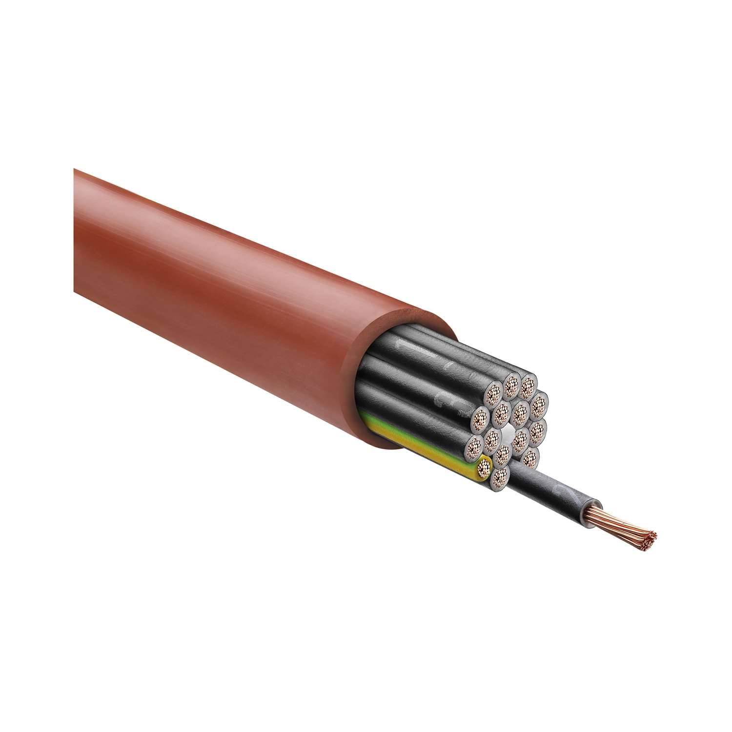 HELU KABEL SiHF 16G1,5mm² Silikonleitung AD 16,2mm Nennspannung Uo/U 300V/500V - 1 Meter