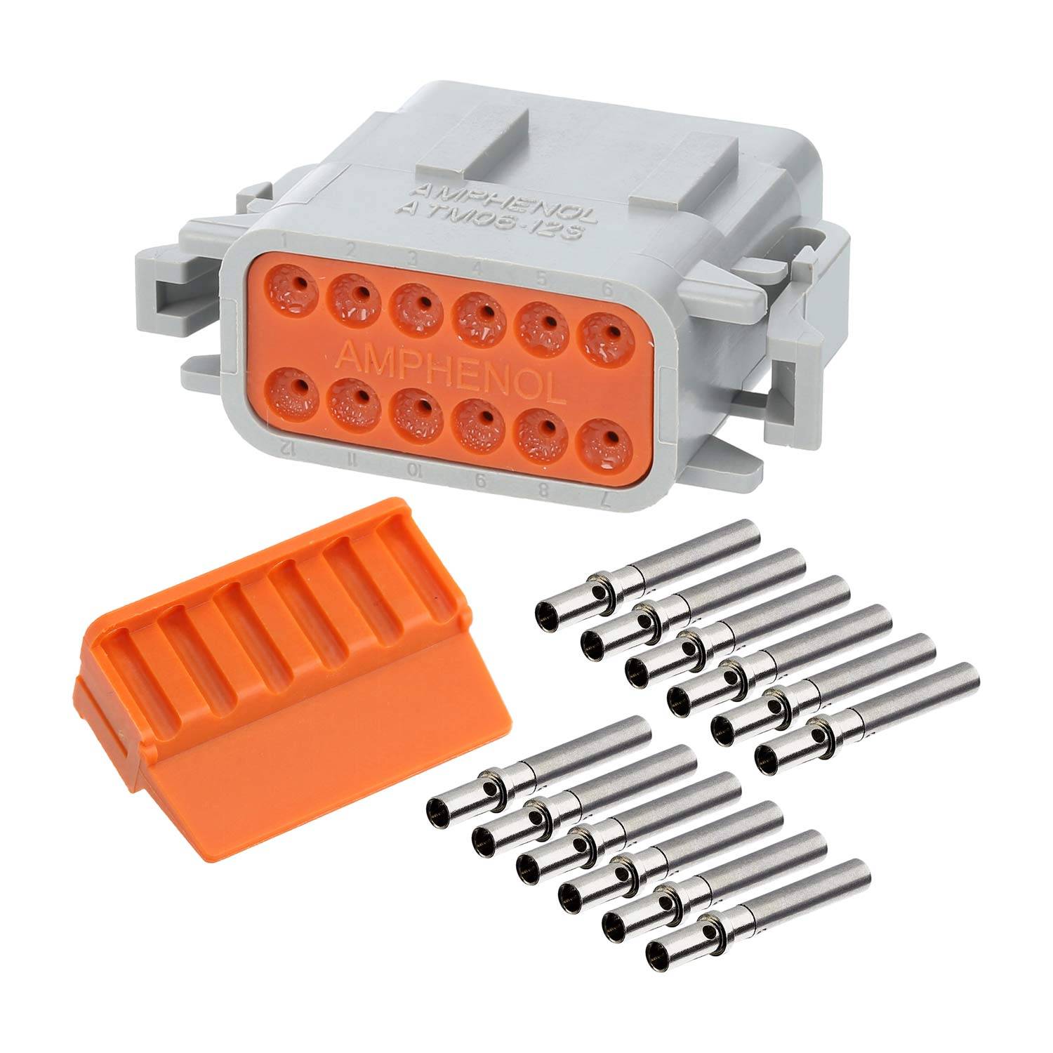 ATM06-12SA-KT01 Amphenol AS-12SF 107 SET-Kabeldose ATM-Serie Buchse, Kodierung A, 12-polig, Crimpanschluss