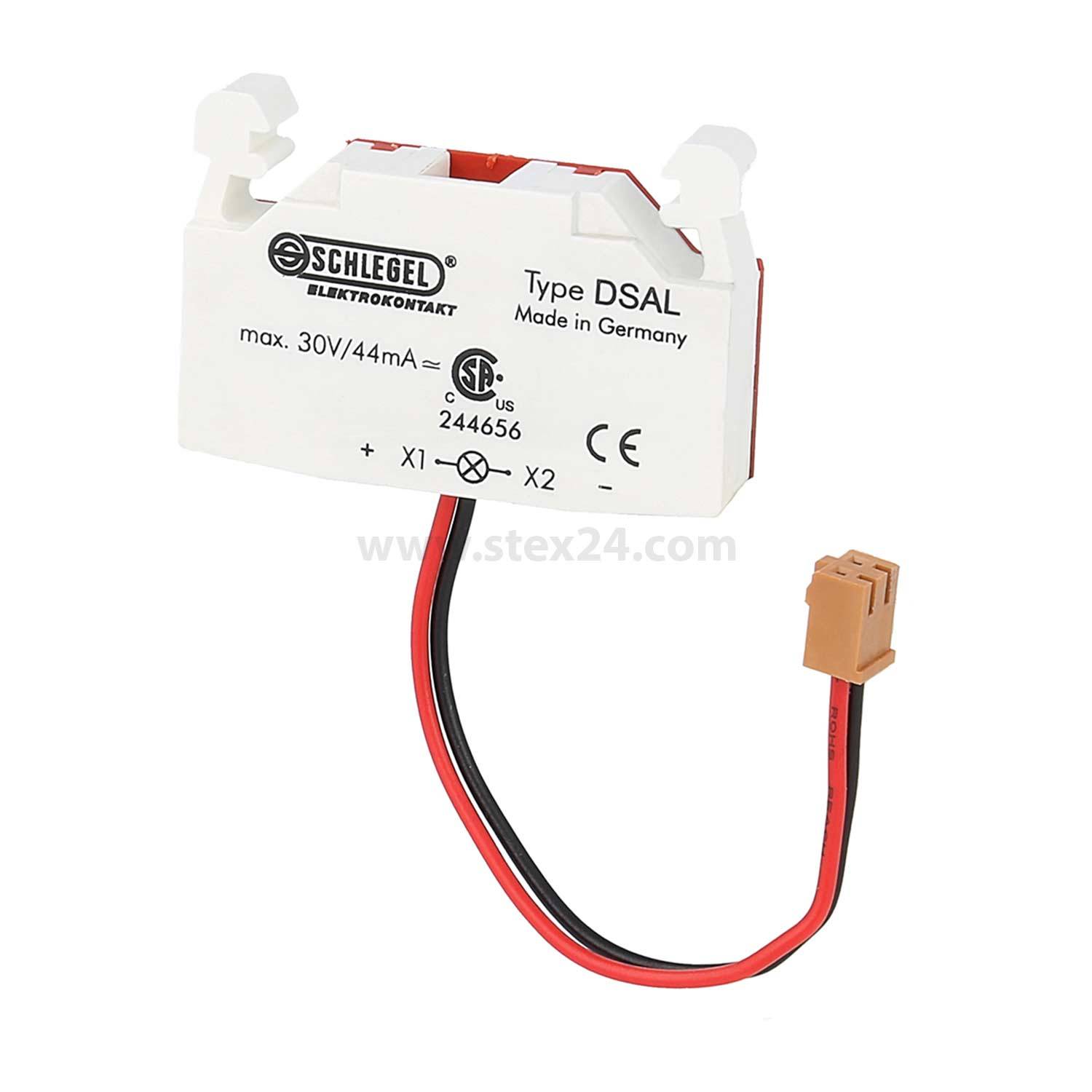 DSAL Georg Schlegel Modul-Anschluss-Element Not-Halt-Betätiger Schraublose Federklemmtechnik, Querschnitt 0,75mm² -