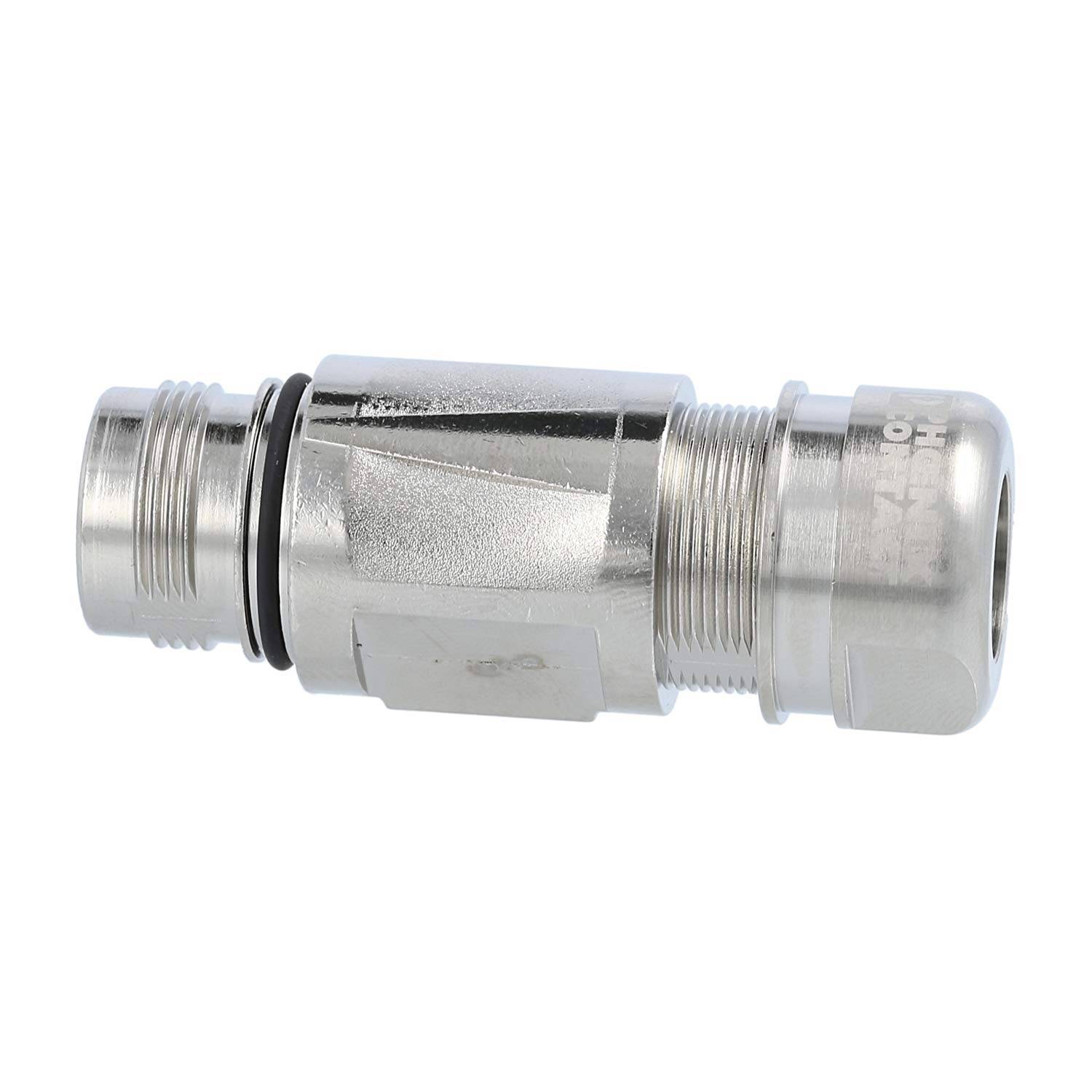 Eine Metallgewinde-Kupplung mit O-Ring, entwickelt zum sicheren Verbinden von zwei Rohren oder Schläuchen in industriellen Umgebungen.