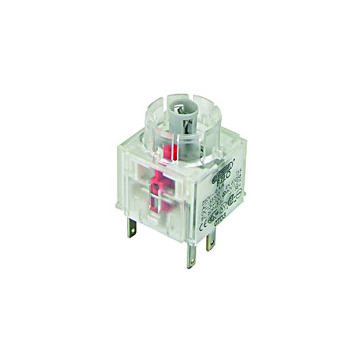 Ein transparenter elektrischer Relais mit Metallstiften zur Verbindung, der seine internen Komponenten zeigt und zur Steuerung von Schaltkreisen verwendet wird.