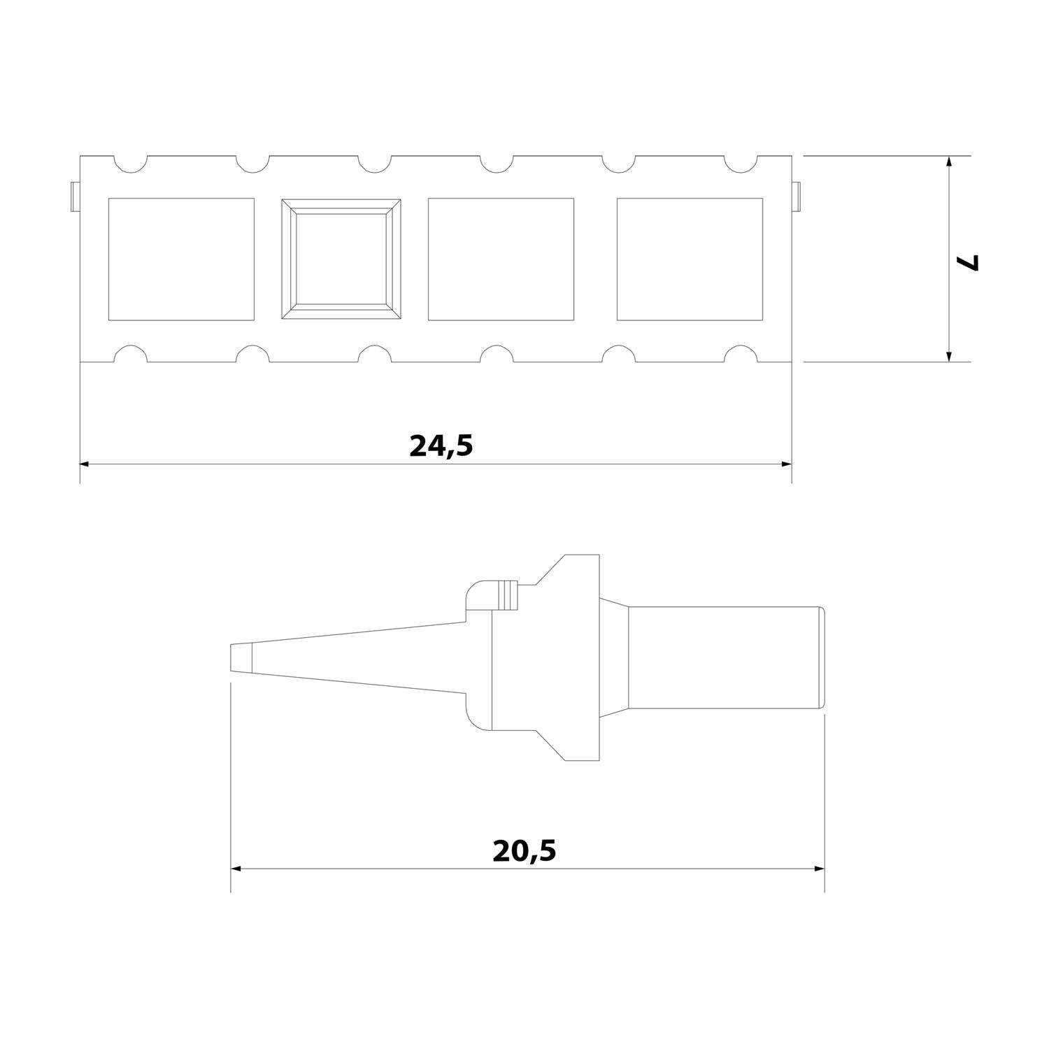 AWM-12P Amphenol AS-12HKM 107 Haltekeil Kabelstecker ATM-Serie passend für: ATM-Serie Kabelstecker 12-polig