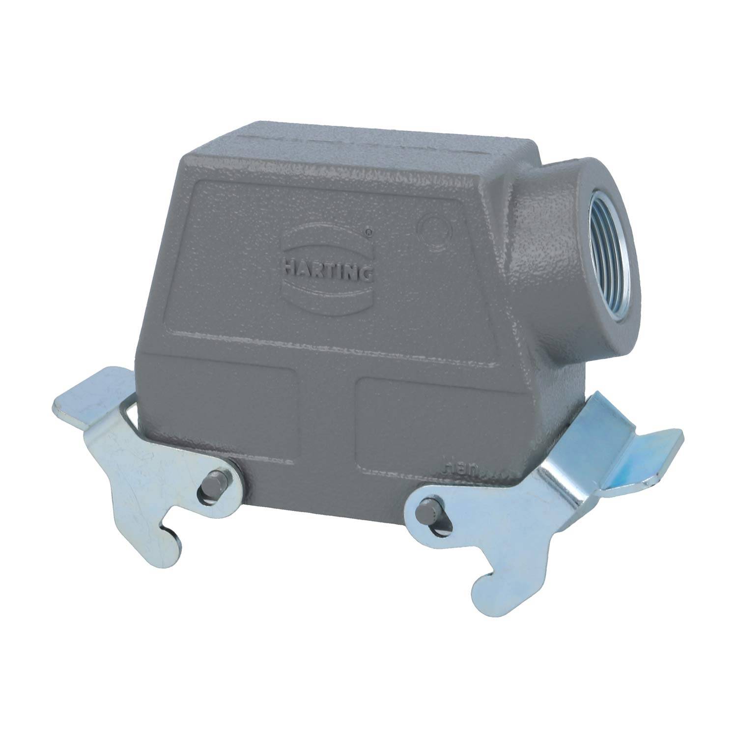 04300160563 HARTING Han 16B Tüllengehäuse hoch, 1xM25 seitlicher Kabelabgang, mit 2 Querbügeln Verschraubung M25
