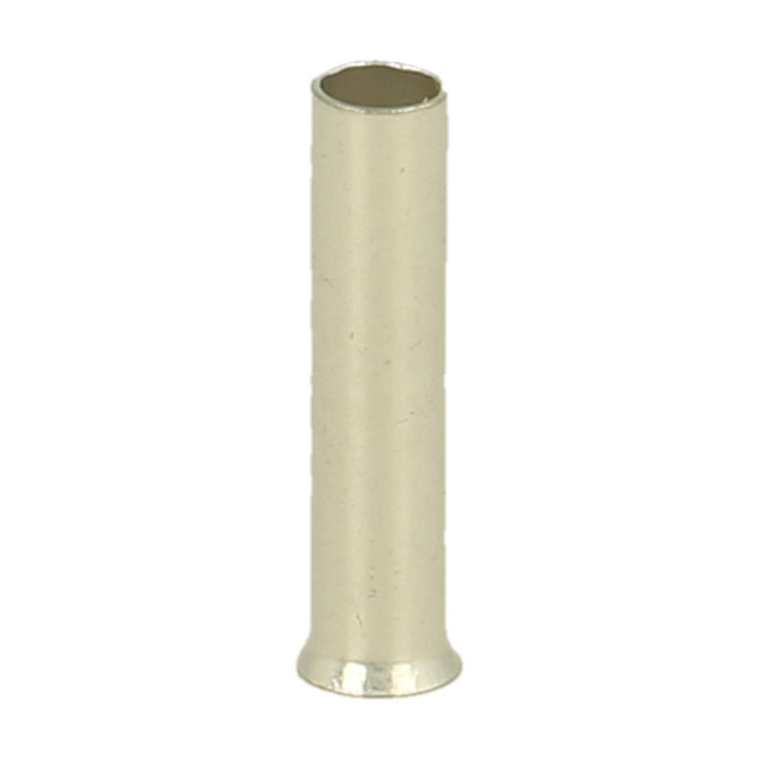 Eine kleine, silberne Metalltube, die aufrecht vor einem schlichten, weißen Hintergrund steht.