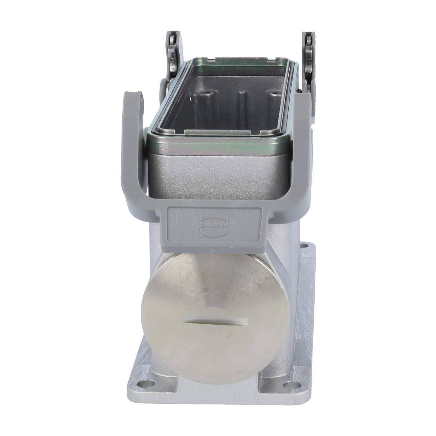 05628240272 HARTING Han 24B EMV Sockelgehäuse hoch, 1xM40 seitlicher Kabelabgang, mit 2 Querbügeln EMV-Verschraubung