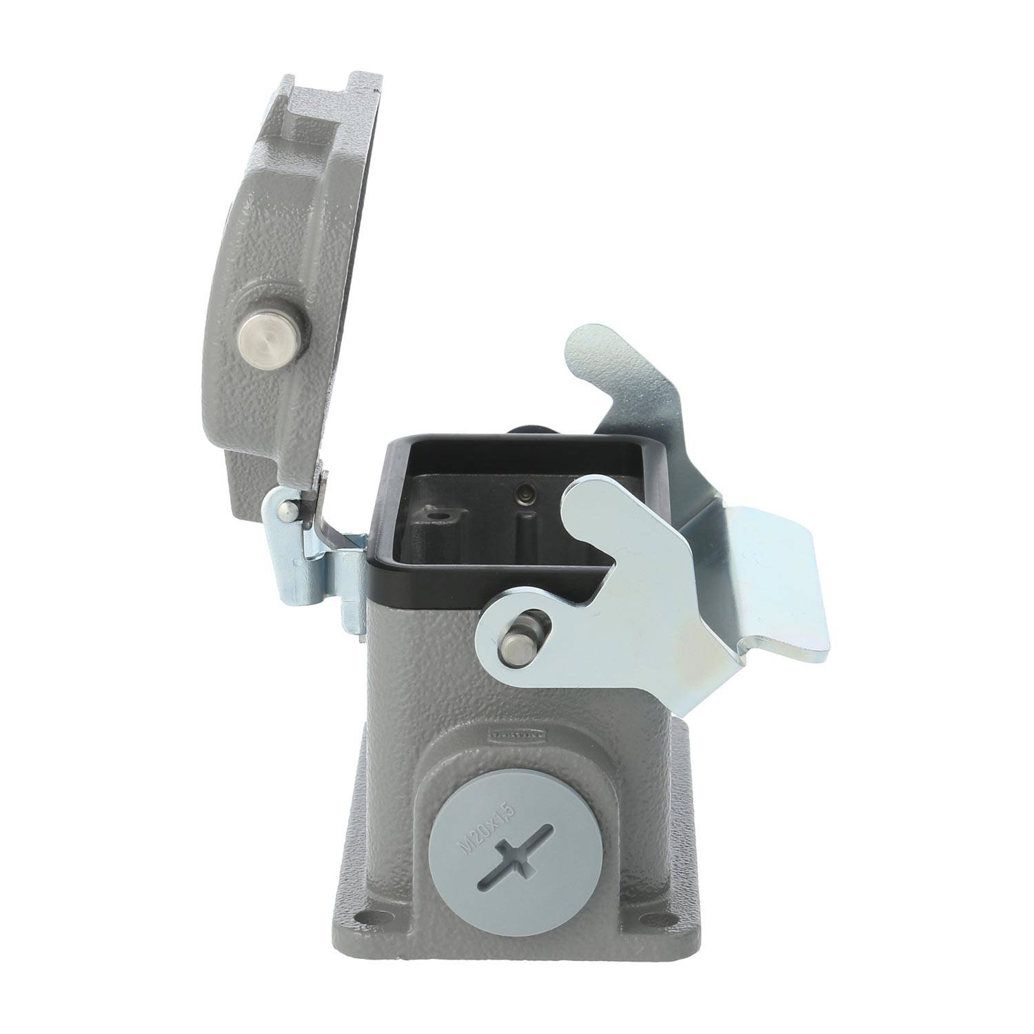 04300102268 HARTING Han 10B Sockelgehäuse niedrig, 1xM20 seitlicher Kabelabgang, mit 1 Längsbügel mit Schutzkappe