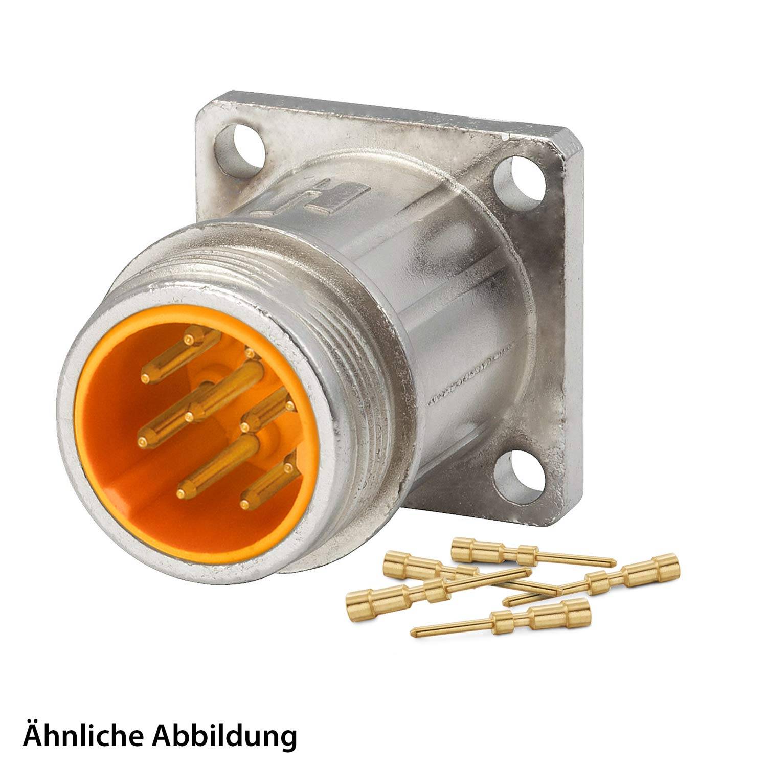 799910762K HUMMEL SET inkl. Kontakte M16 Gerätesteckverbinder, Crimpeinsatz gerade Polzahl 6+PE, Stift Vorderwand -