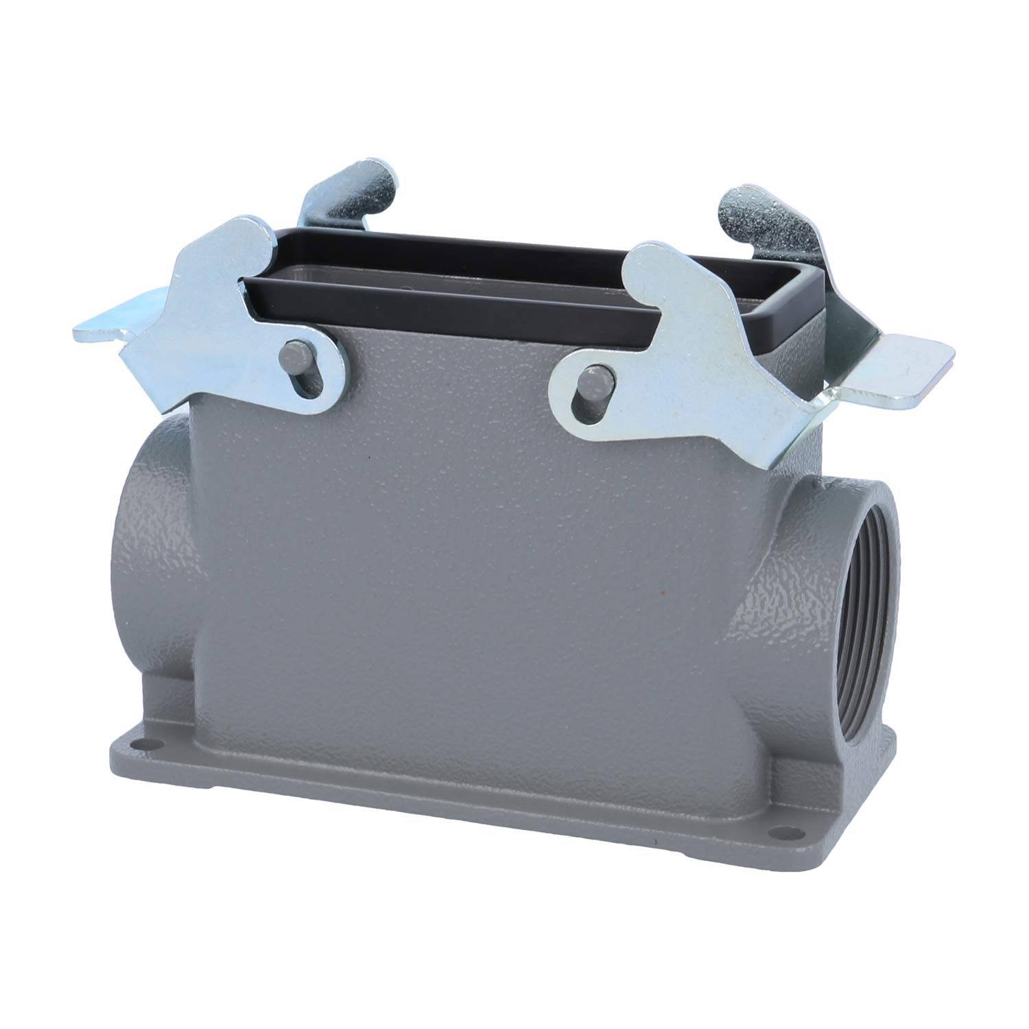 04300160231 HARTING Han 16B Sockelgehäuse hoch, 1xPG29 seitlicher Kabelabgang, mit 2 Querbügeln Verschraubung PG29