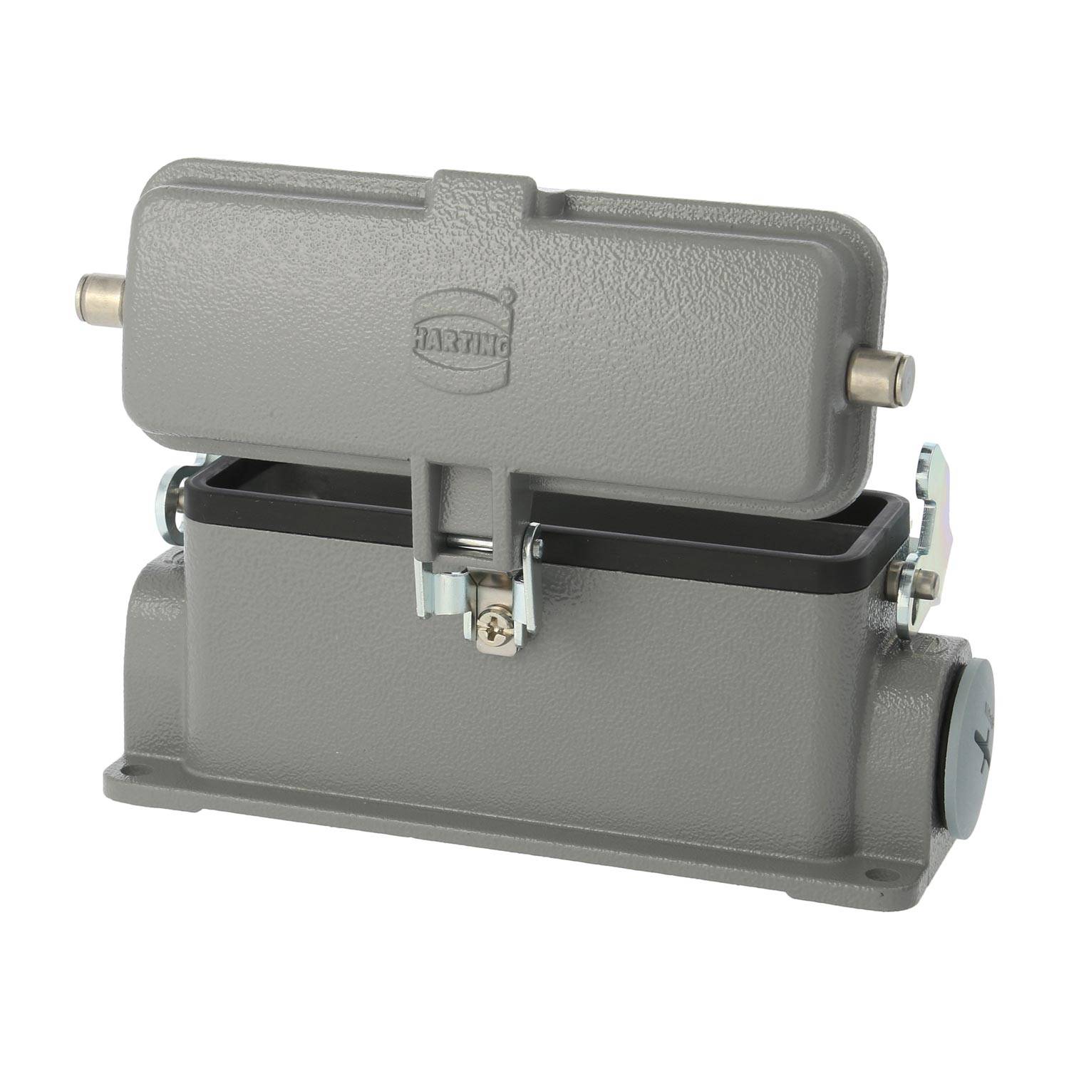 04300242269 HARTING Han 24B Sockelgehäuse niedrig, 1xM25 seitlicher Kabelabgang, mit 1 Längsbügel mit Schutzkappe