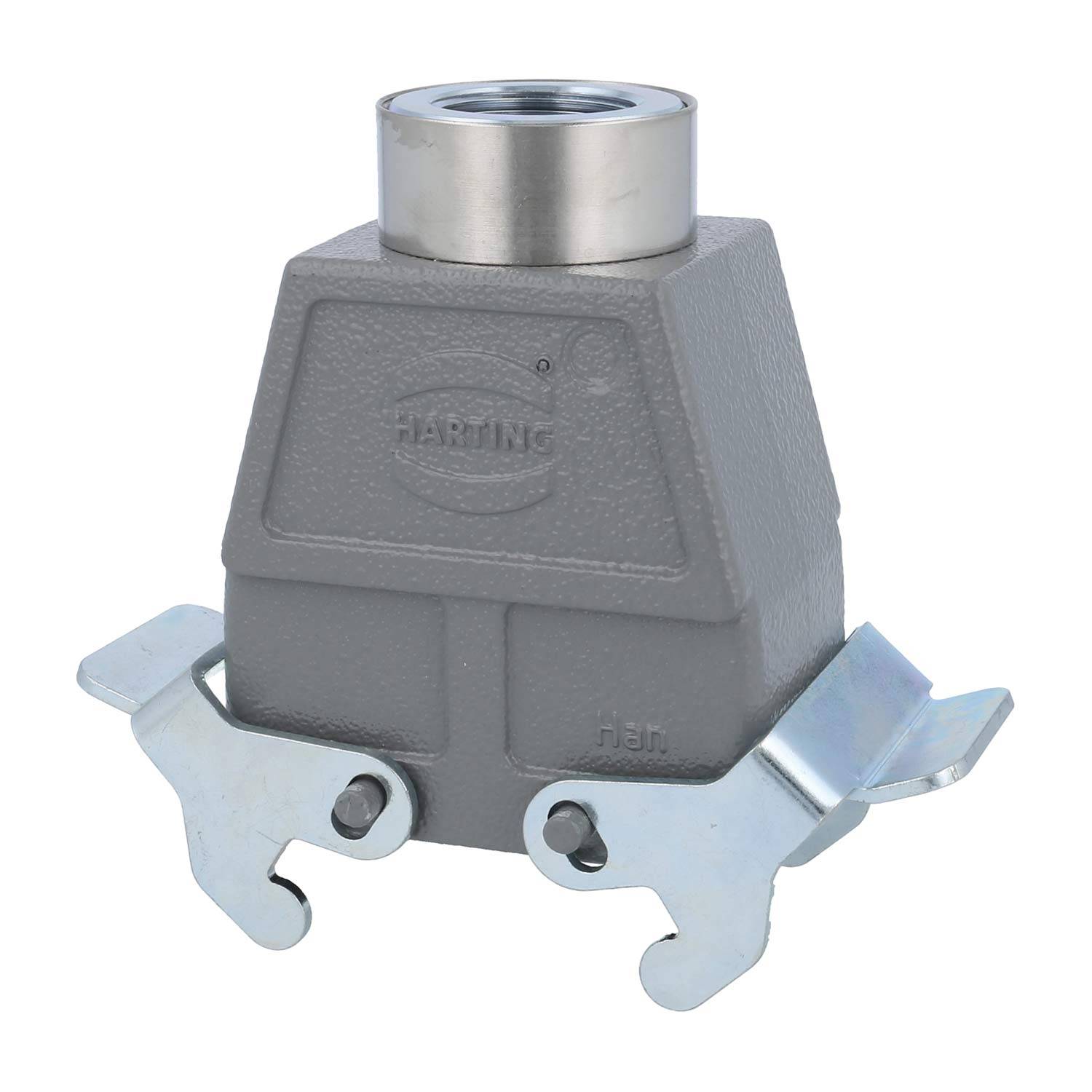 04300100464 HARTING Han 10B Tüllengehäuse hoch, 1xM25 gerader Kabelabgang, mit 2 Querbügeln Verschraubung M25