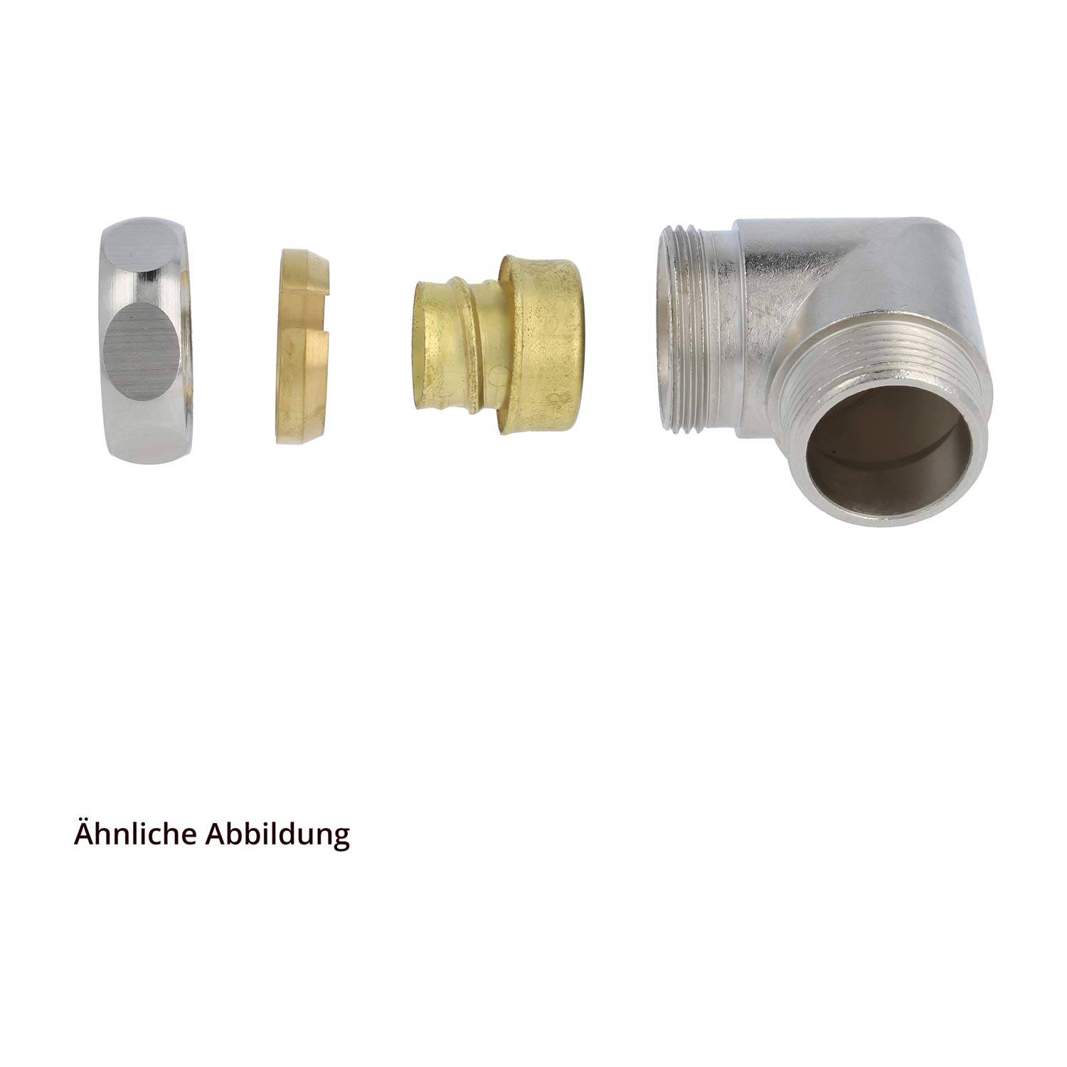 USW-M Metallverschraubung 90 Grad Winkel Gewinde M20x1,5 für Schlauch-Außendurchmesser 17,0mm für