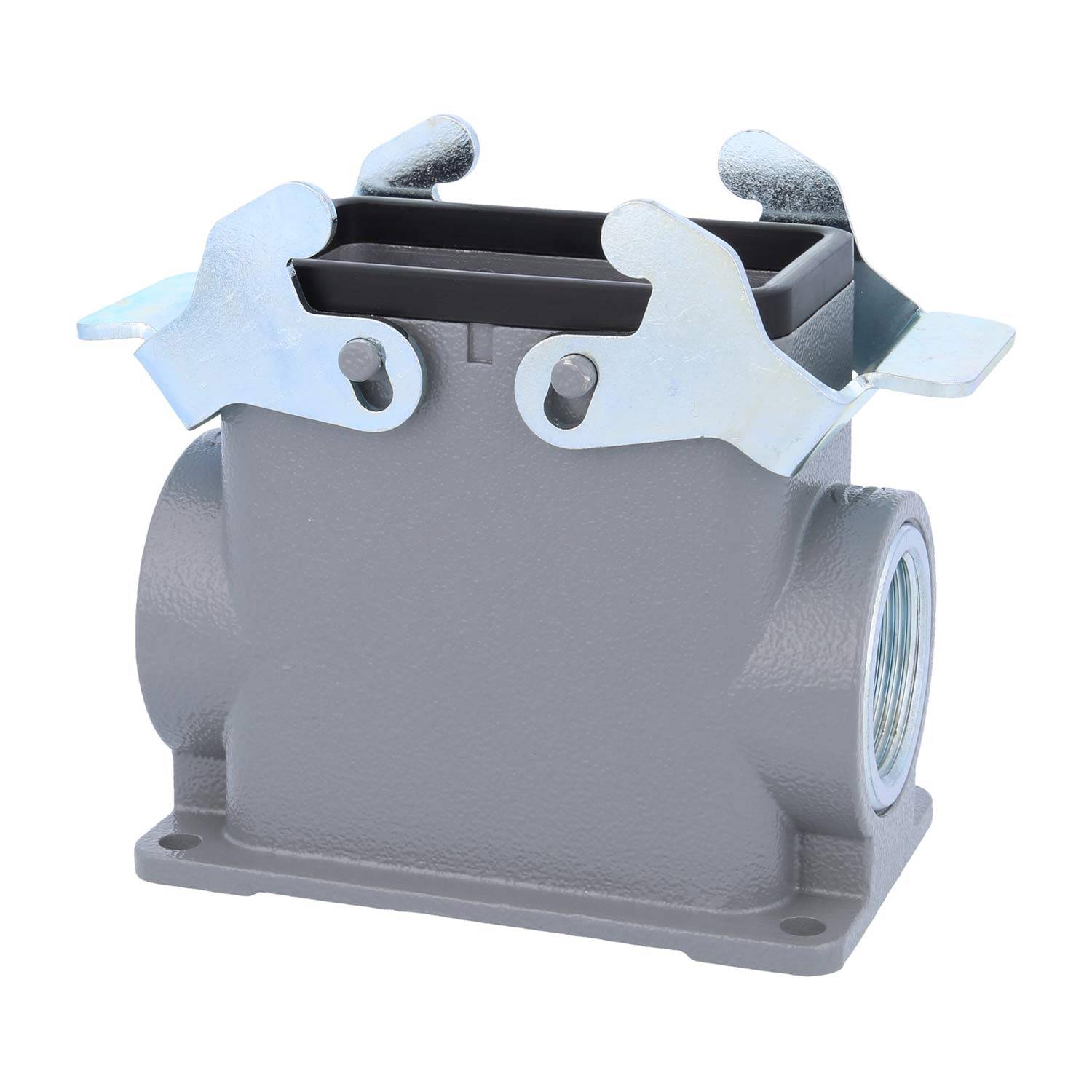 04300100272 HARTING Han 10B Sockelgehäuse hoch, 2xPG21 seitlicher Kabelabgang, mit 2 Querbügeln Verschraubung PG21