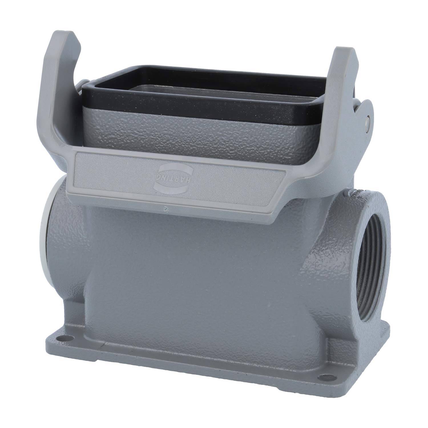 05300100280 HARTING Han 10B Sockelgehäuse hoch, 1xM32 seitlicher Kabelabgang, mit 1 Längsbügel Verschraubung M32