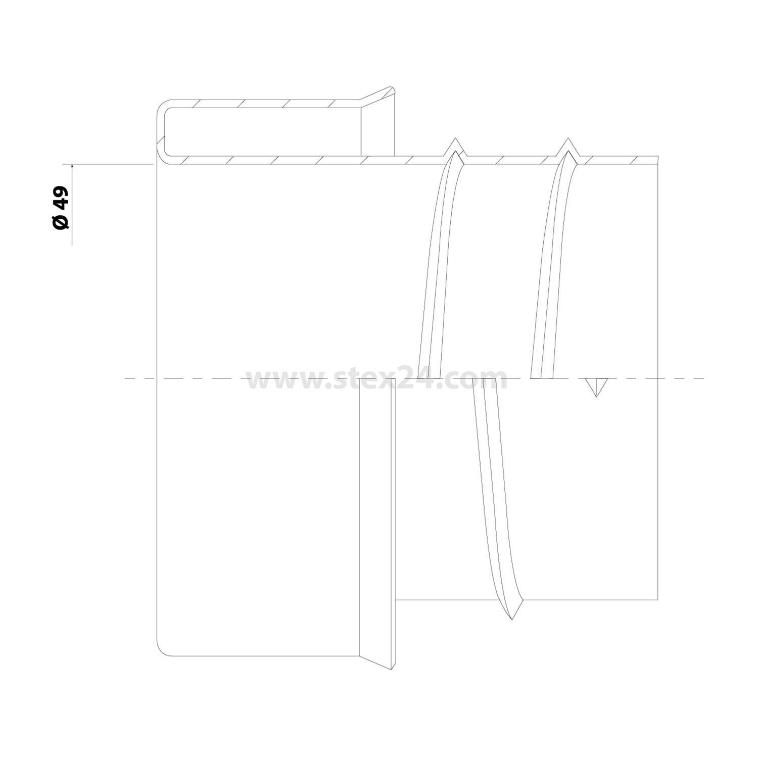 158567/2 FLEXA EEM Endtülle/Innentülle einschraubbar offen für Schlauch-Außendurchmesser 56,0mm für