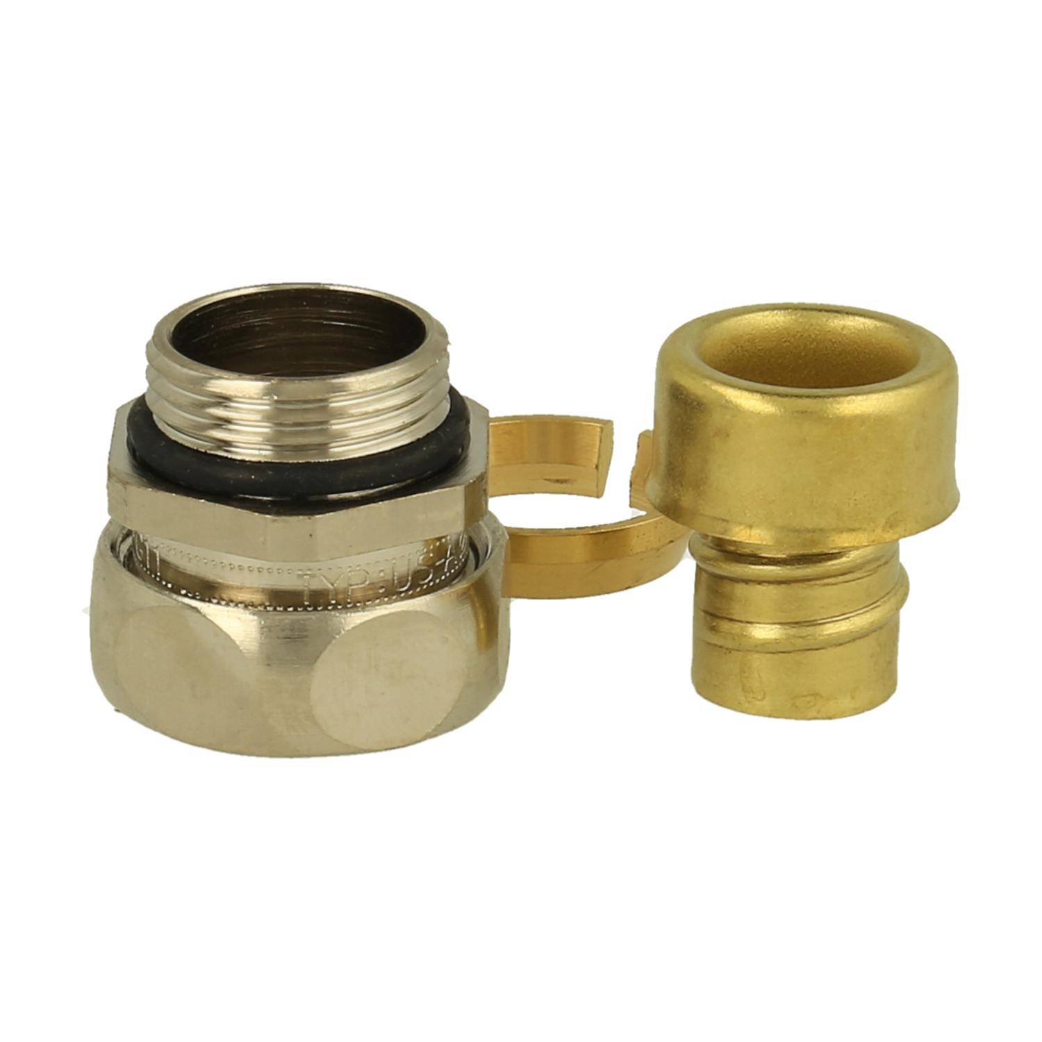 US-P Metallverschraubung gerade Gewinde PG11x1,41 für Schlauch-Außendurchmesser 17,0mm für Schlauch-Innendurchmesser