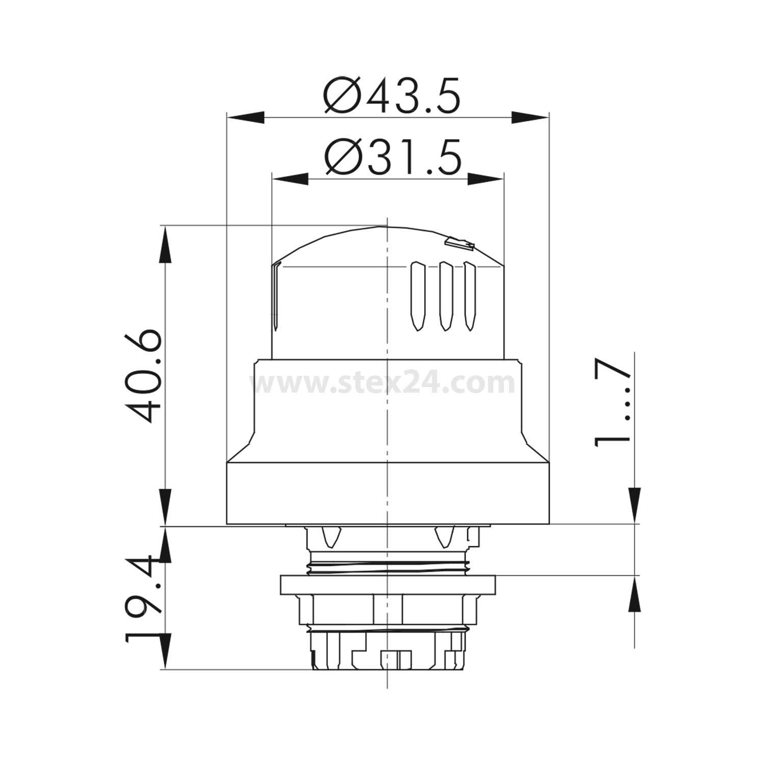 QRBUV43 Georg Schlegel Not-Aus-Schalter / Not-Halt-Taster rund, QUARTEX-R Beleuchtbar: Nein Beschriftbar: Nein