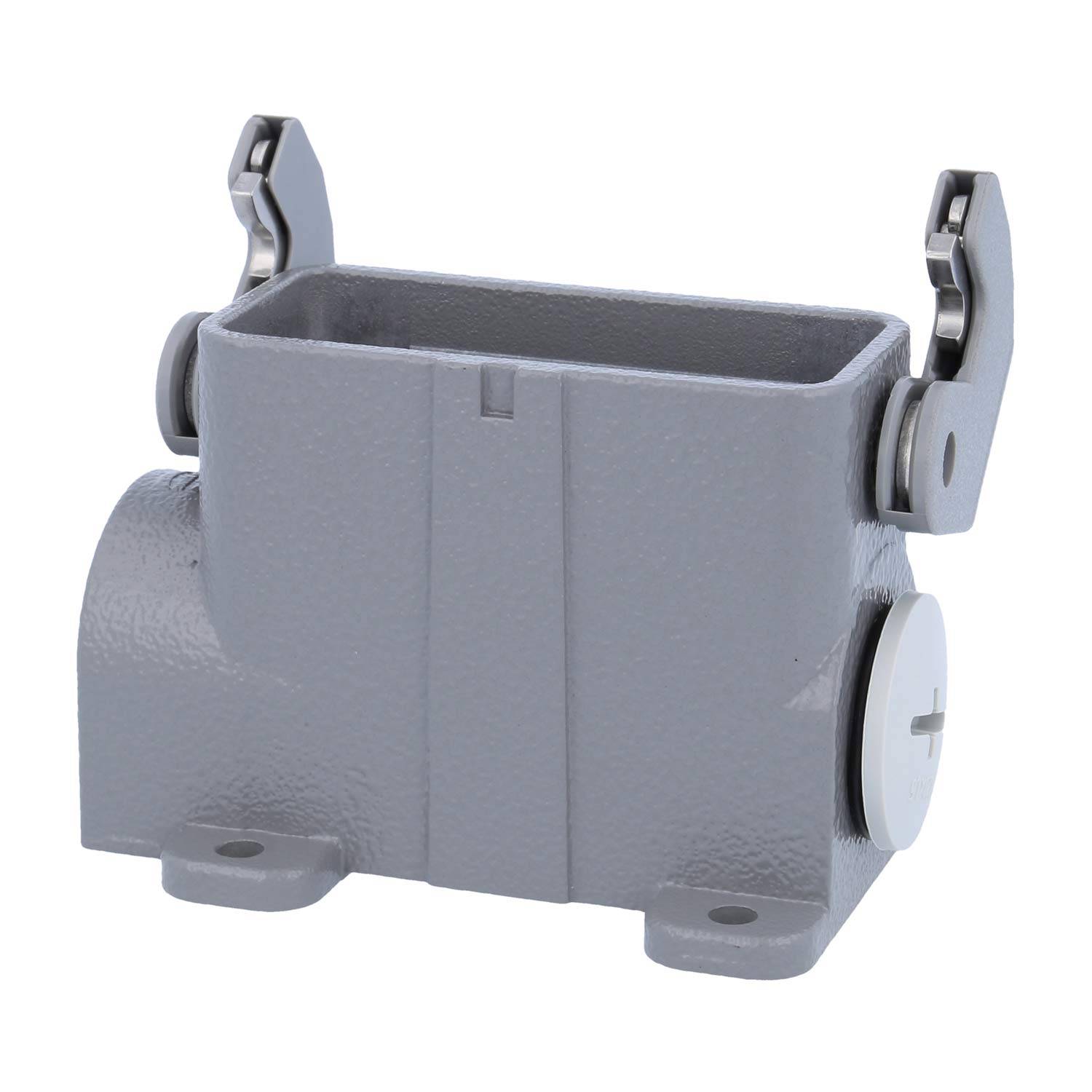 05200100261 HARTING Han 10A Sockelgehäuse hoch, 1xM20 seitlicher Kabelabgang, mit 1 Längsbügel Verschraubung M20