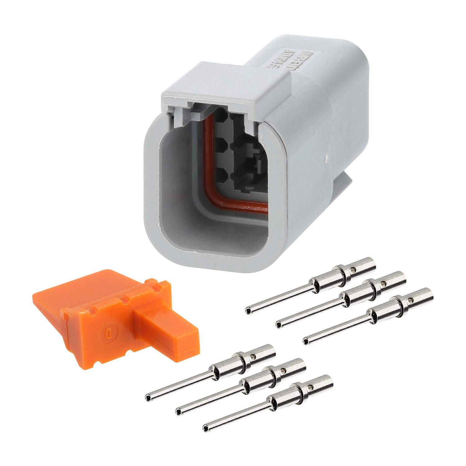 ATM04-6P-KIT01 Amphenol AS-6SM 111 SET-Kabelstecker ATM-Serie Stift, 6-polig, Crimpanschluss Isolationsdurchmesser