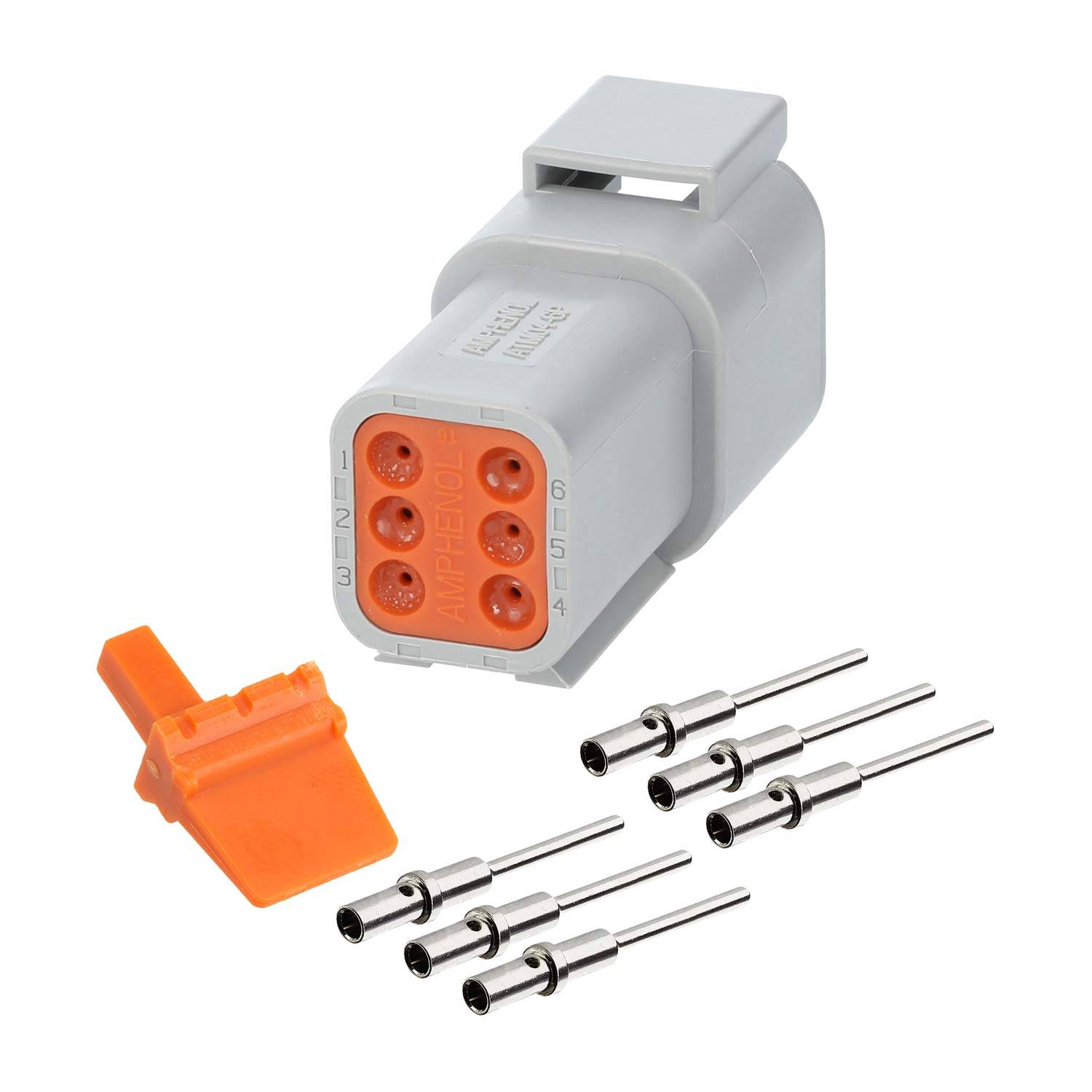 ATM04-6P-KIT01 Amphenol AS-6SM 111 SET-Kabelstecker ATM-Serie Stift, 6-polig, Crimpanschluss Isolationsdurchmesser