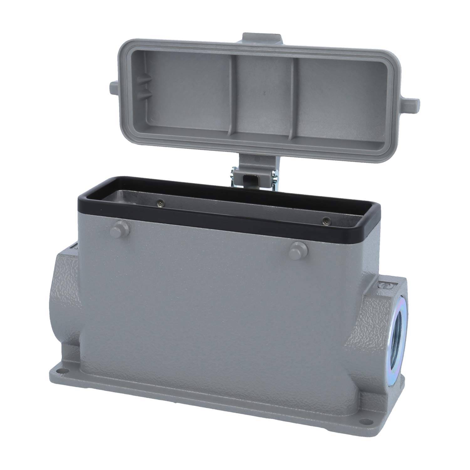 05300240269 HARTING Han 24B Sockelgehäuse hoch, 2xM25 seitlicher Kabelabgang, für 2 Bügel (am Oberteil) mit Schutzkappe