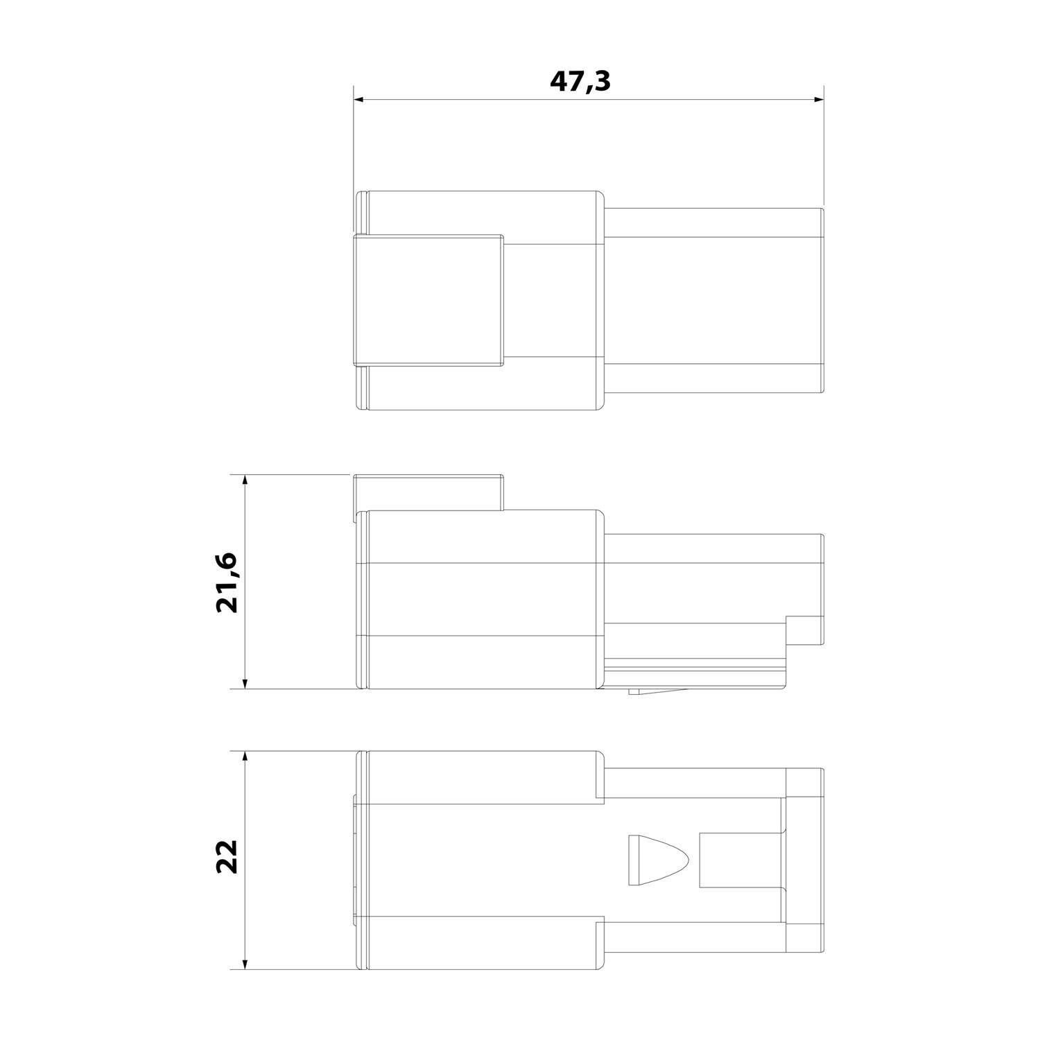 ATP04-2P Amphenol AS-2SM 119 Kabelstecker ATM-Serie Stift, 2-polig, Crimpanschluss Isolationsdurchmesser 3,4mm -