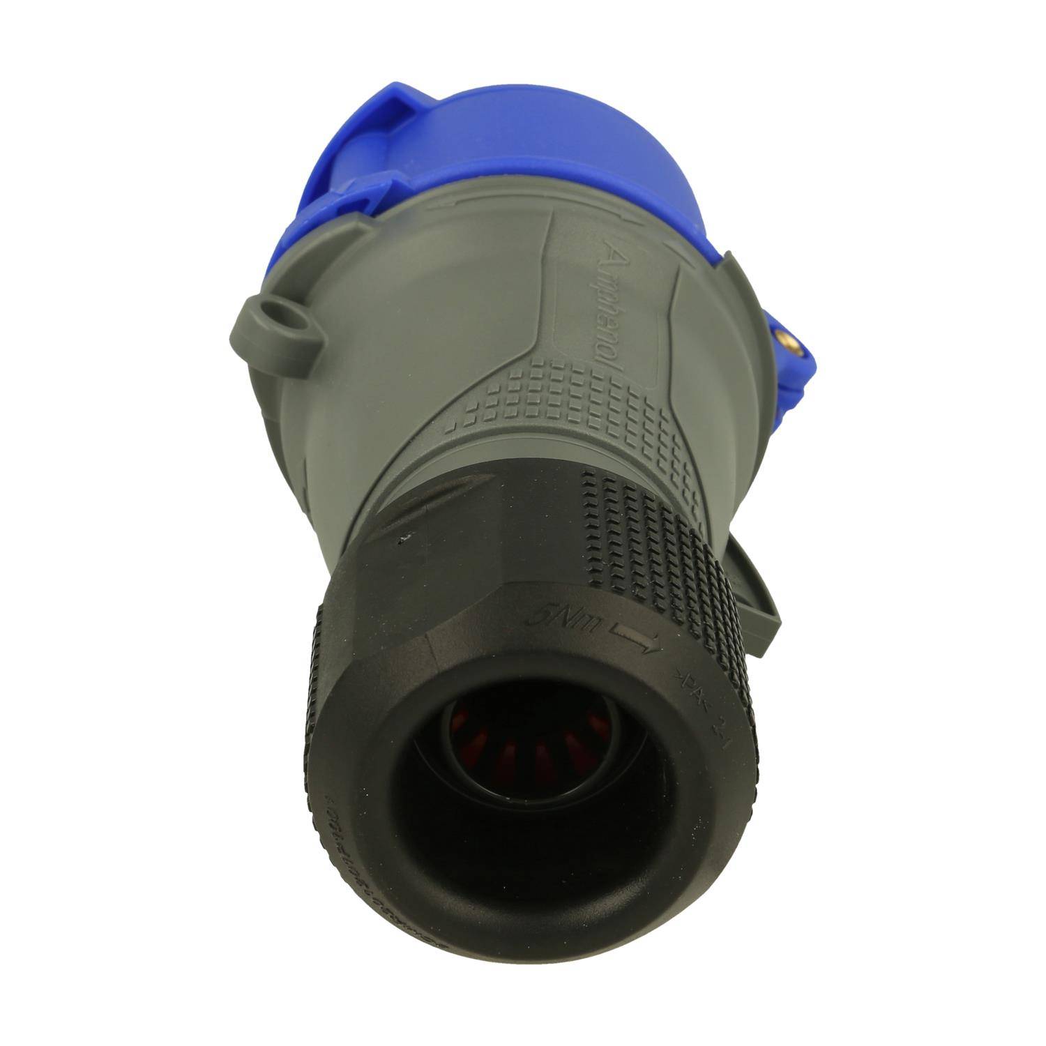 2CMA102014R1000 Amphenol 16 Ampere CEE Kupplungssteckverbinder 4-polig (3P+PE) Buchse, Kodierung 9h blau 200/250V