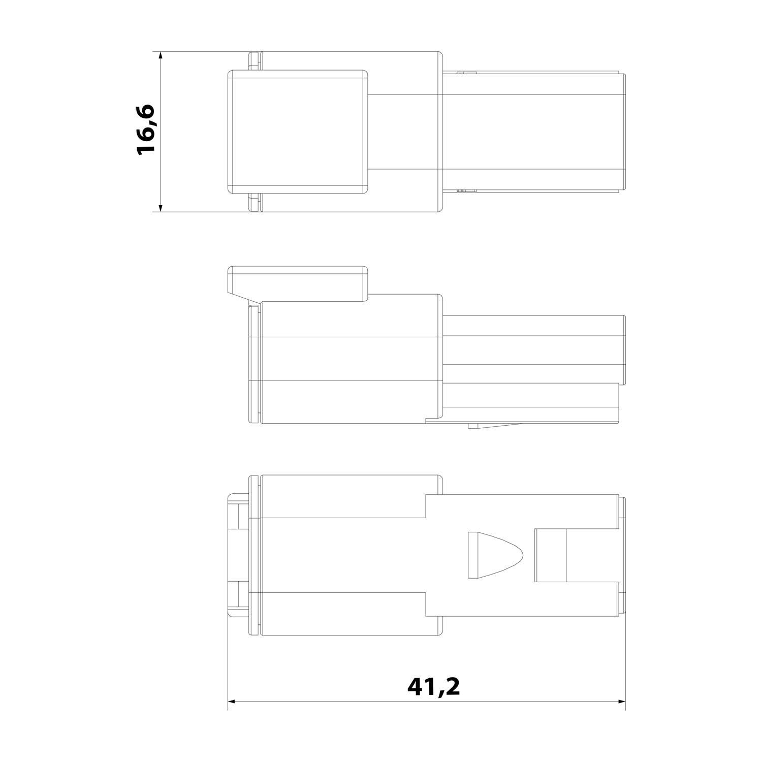 ATM04-2P Amphenol AS-2SM 115 Kabelstecker ATM-Serie Stift, 2-polig, Crimpanschluss Isolationsdurchmesser 1,35mm -