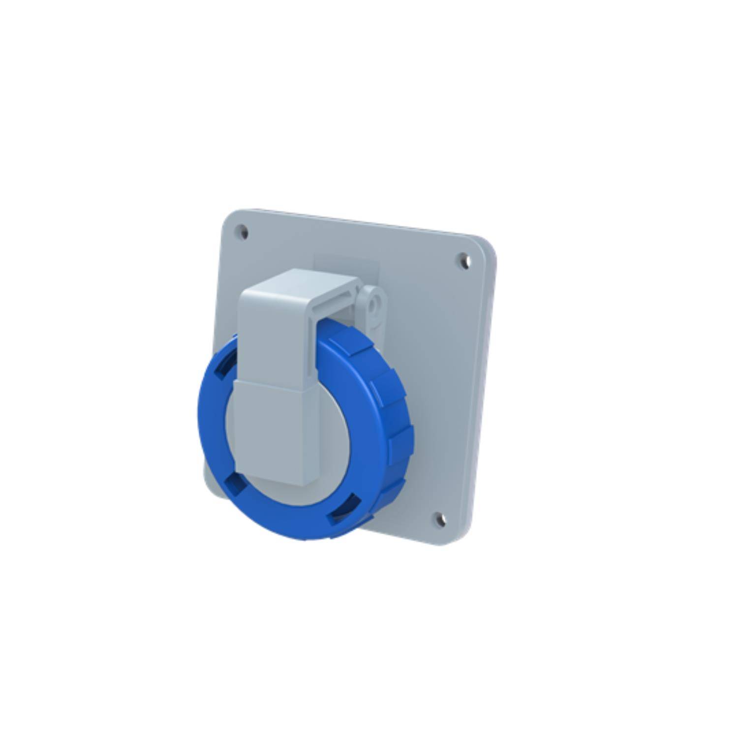 2CMA166996R1000 Amphenol 16 Ampere CEE Einbausteckdose 3-polig (2P+PE) Buchse, Kodierung 6h blau 200/250V Frequenz 50