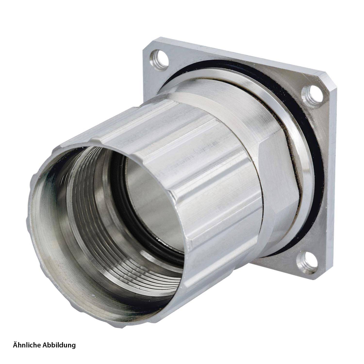 7459000000 HUMMEL M23 Signal Gerätesteckverbinder gerade mit Rändelmutter Hinterwand Farbe silber - 1Stück