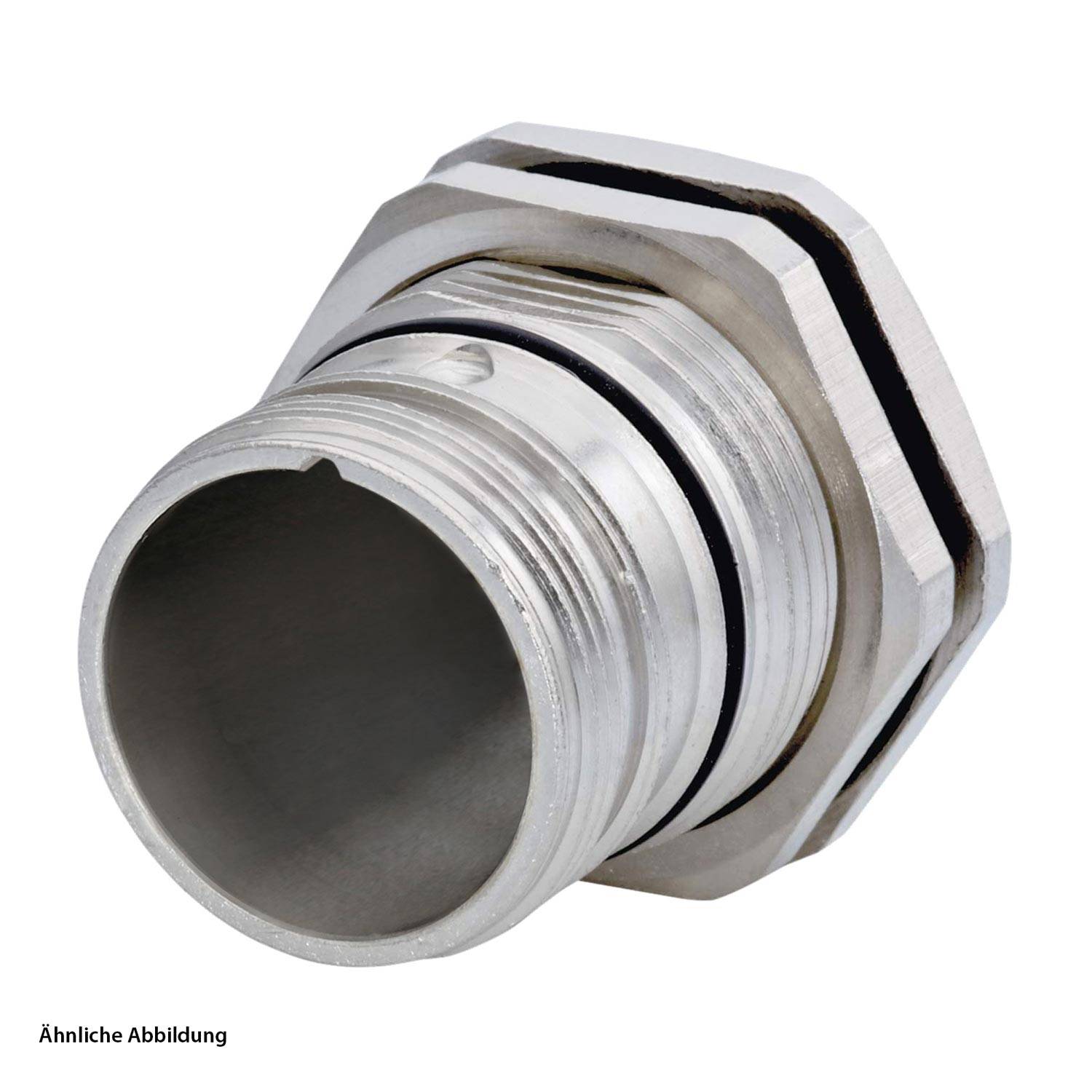 Ein metallischer sechseckiger Kabelverschraubung mit einem verschraubten Gehäuse und Gummidichtung, verwendet zum Sichern von Kabeln und zur Gewährleistung des Umweltschutzes.