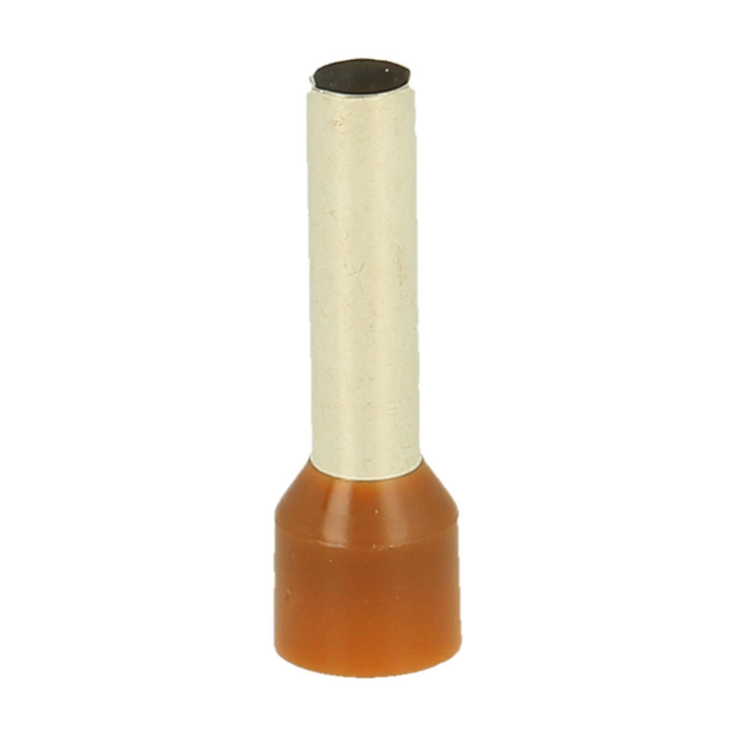Eine Metallröhre mit einer orangefarbenen Plastikbasis, möglicherweise eine elektronische oder mechanische Komponente.