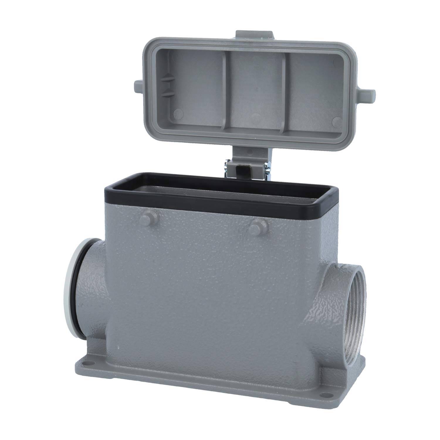 05300160283 HARTING Han 16B Sockelgehäuse hoch, 1xM40 seitlicher Kabelabgang, für 2 Bügel (am Oberteil) mit Schutzkappe