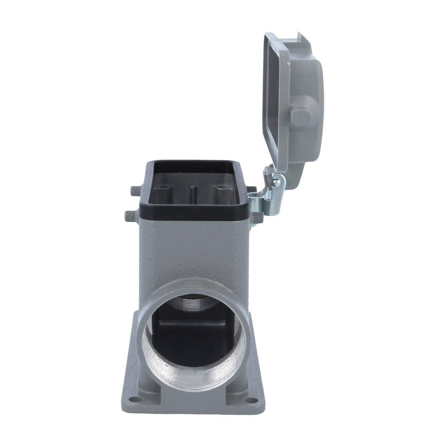 05300160283 HARTING Han 16B Sockelgehäuse hoch, 1xM40 seitlicher Kabelabgang, für 2 Bügel (am Oberteil) mit Schutzkappe